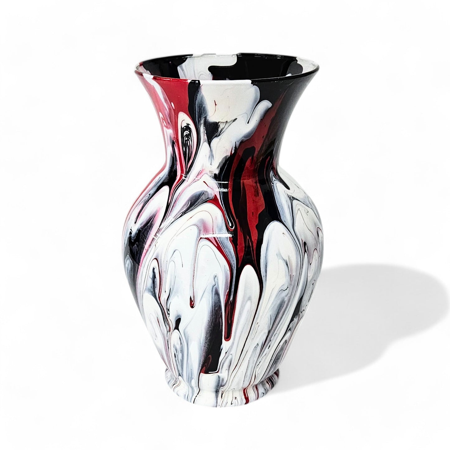 Large Vase in Red White and Black