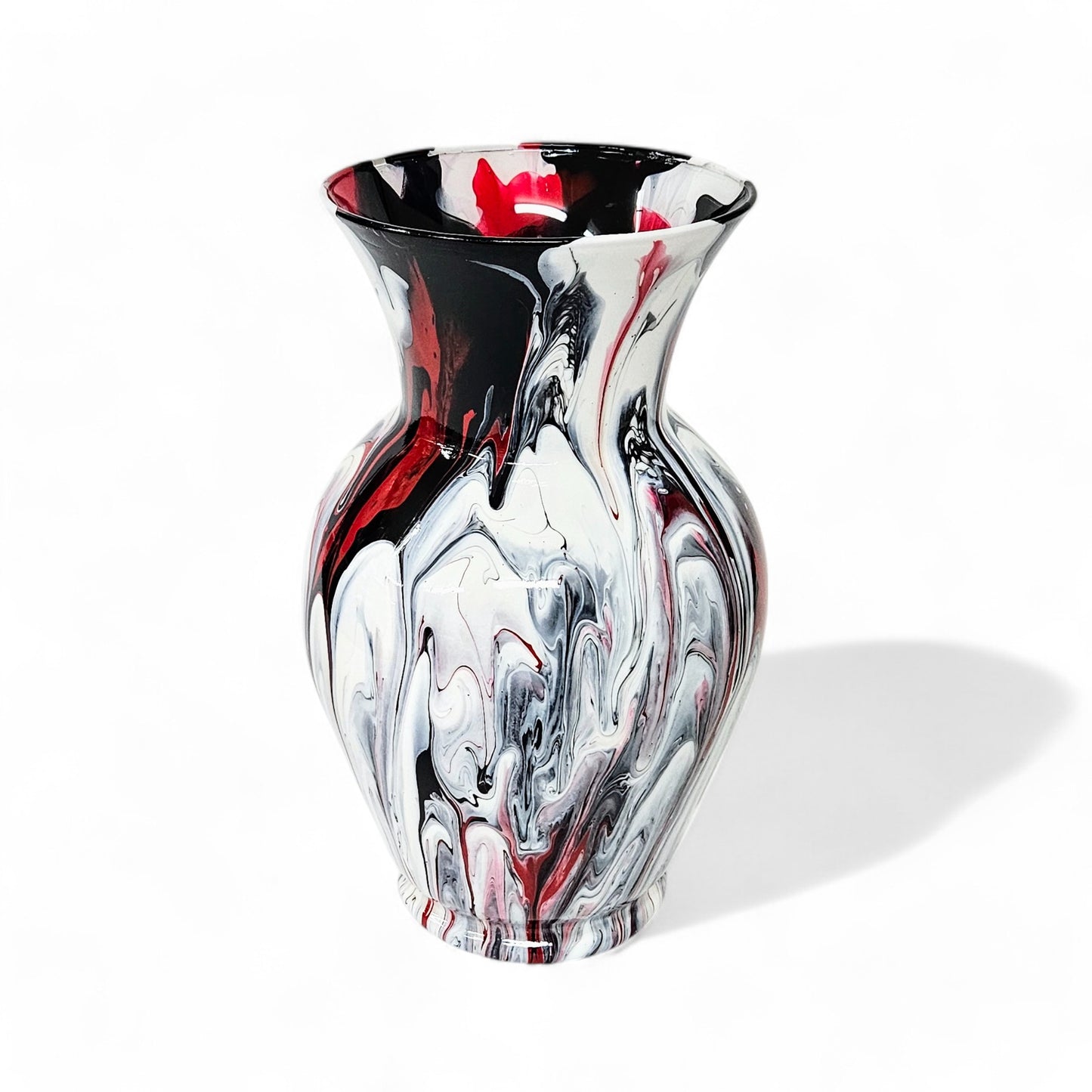 Large Vase in Red White and Black