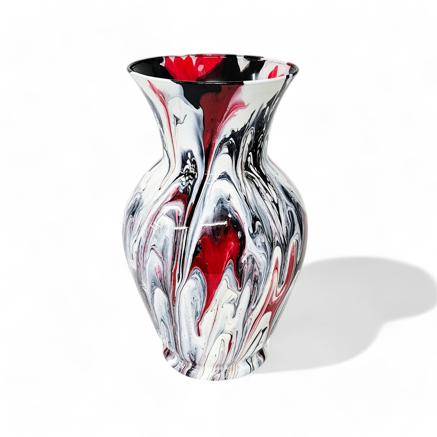 Large Vase in Red White and Black