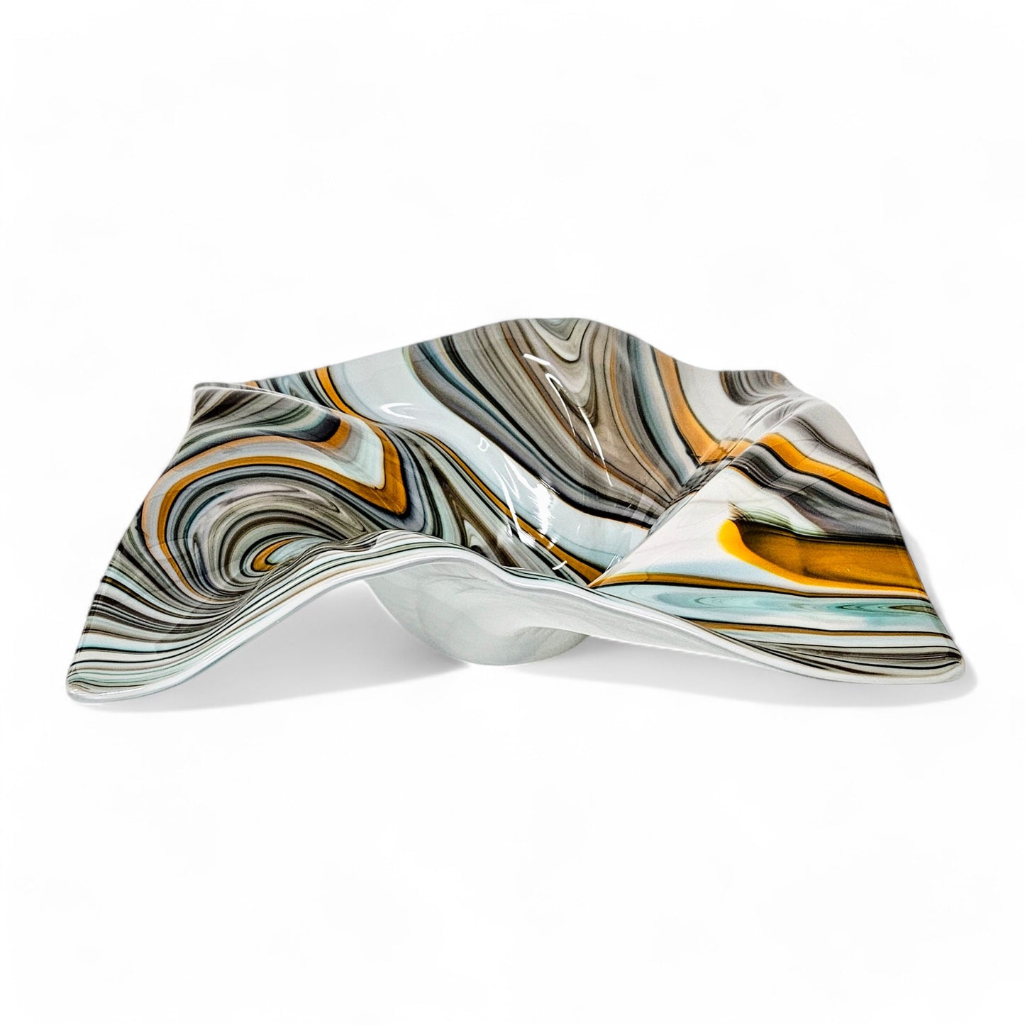 Glass Art Southwestern Square Centerpiece Bowl