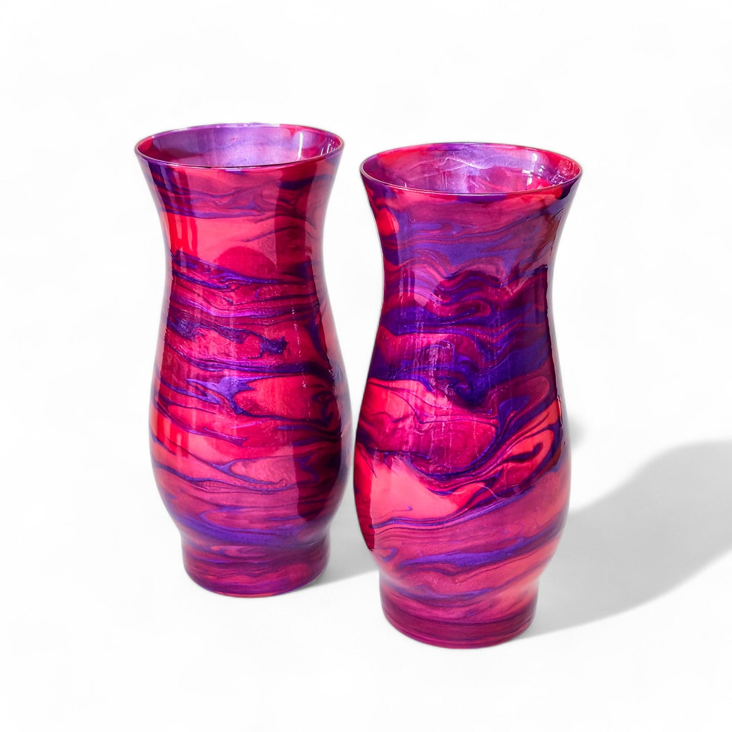 Painted Vase in Rose Red and Purple