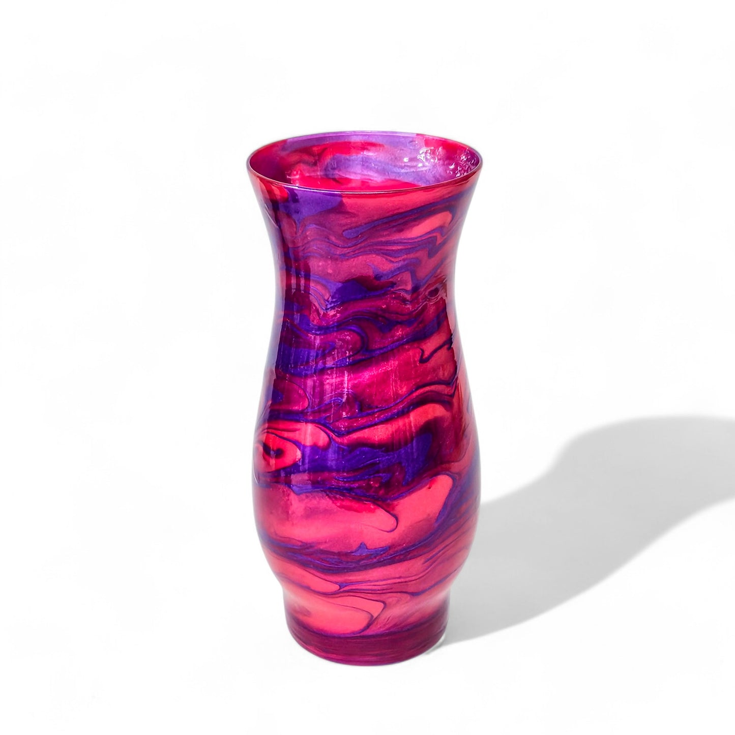 Painted Vase in Rose Red and Purple