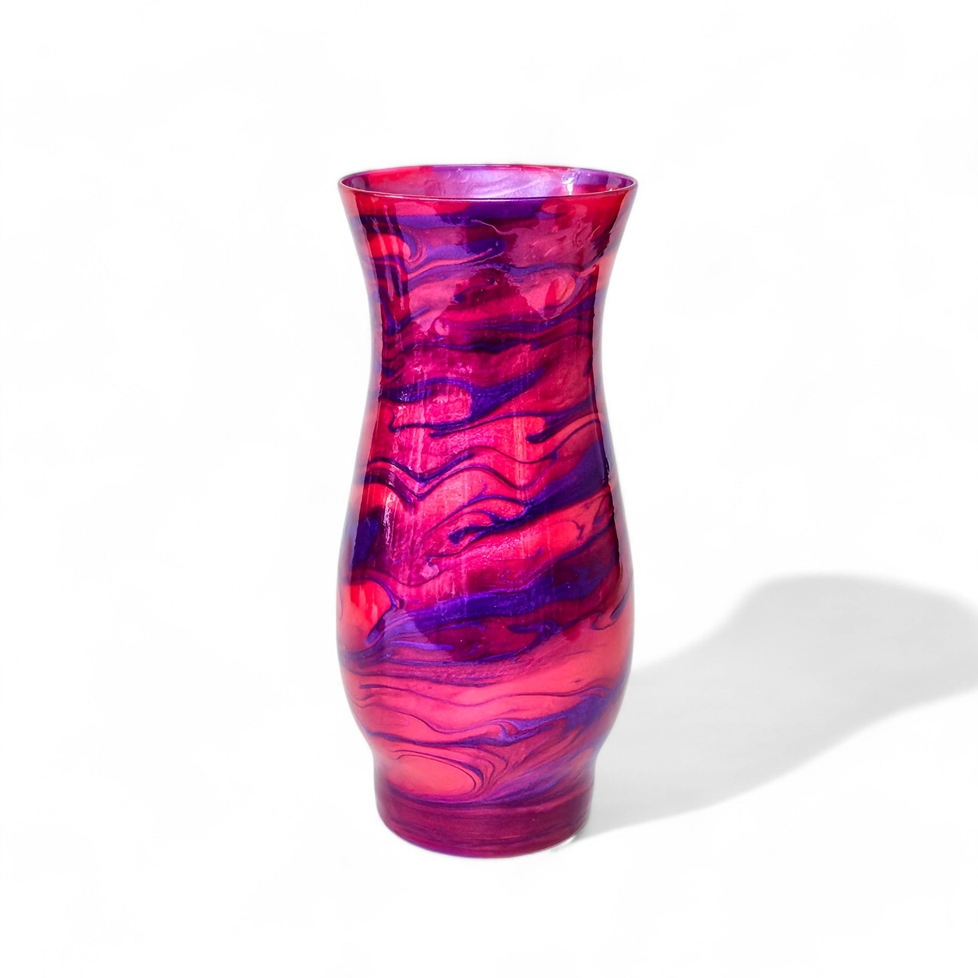 Painted Vase in Rose Red and Purple