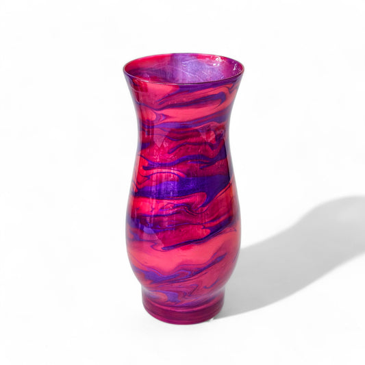 Painted Vase in Rose Red and Purple