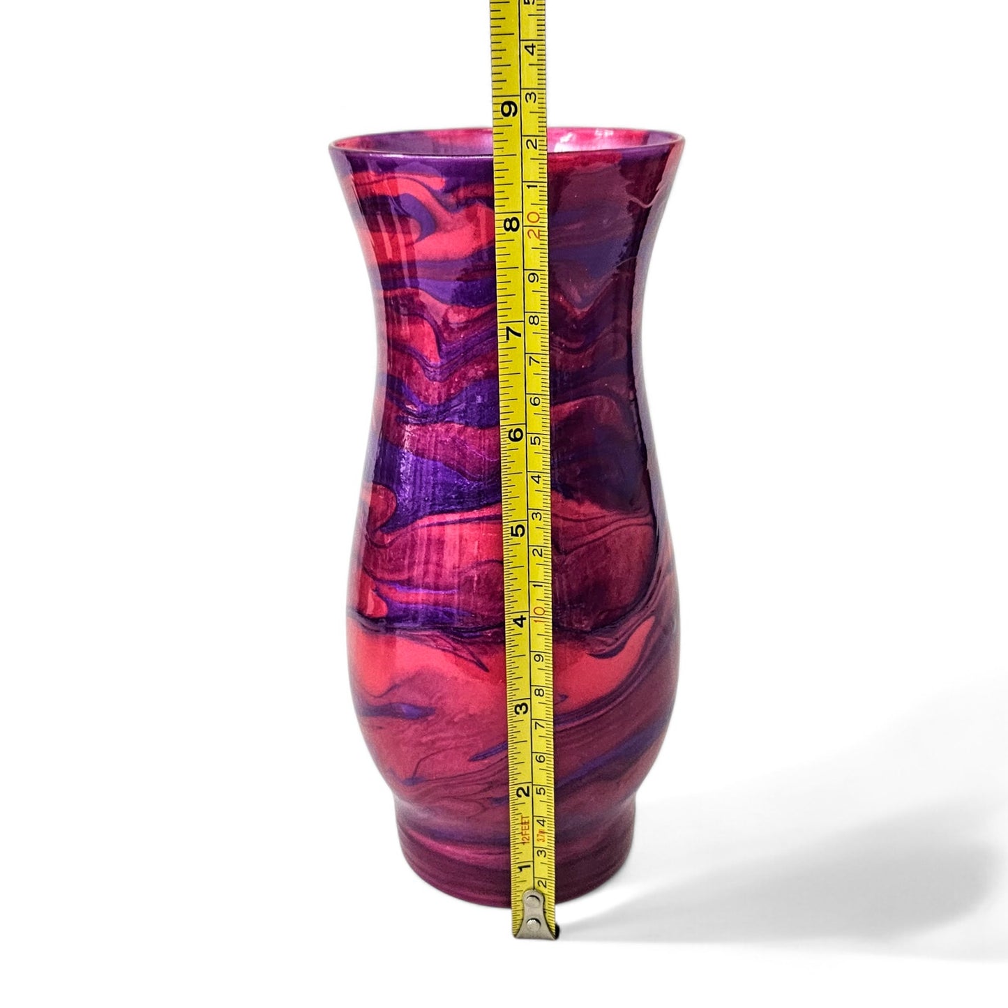 Painted Vase in Rose Red and Purple