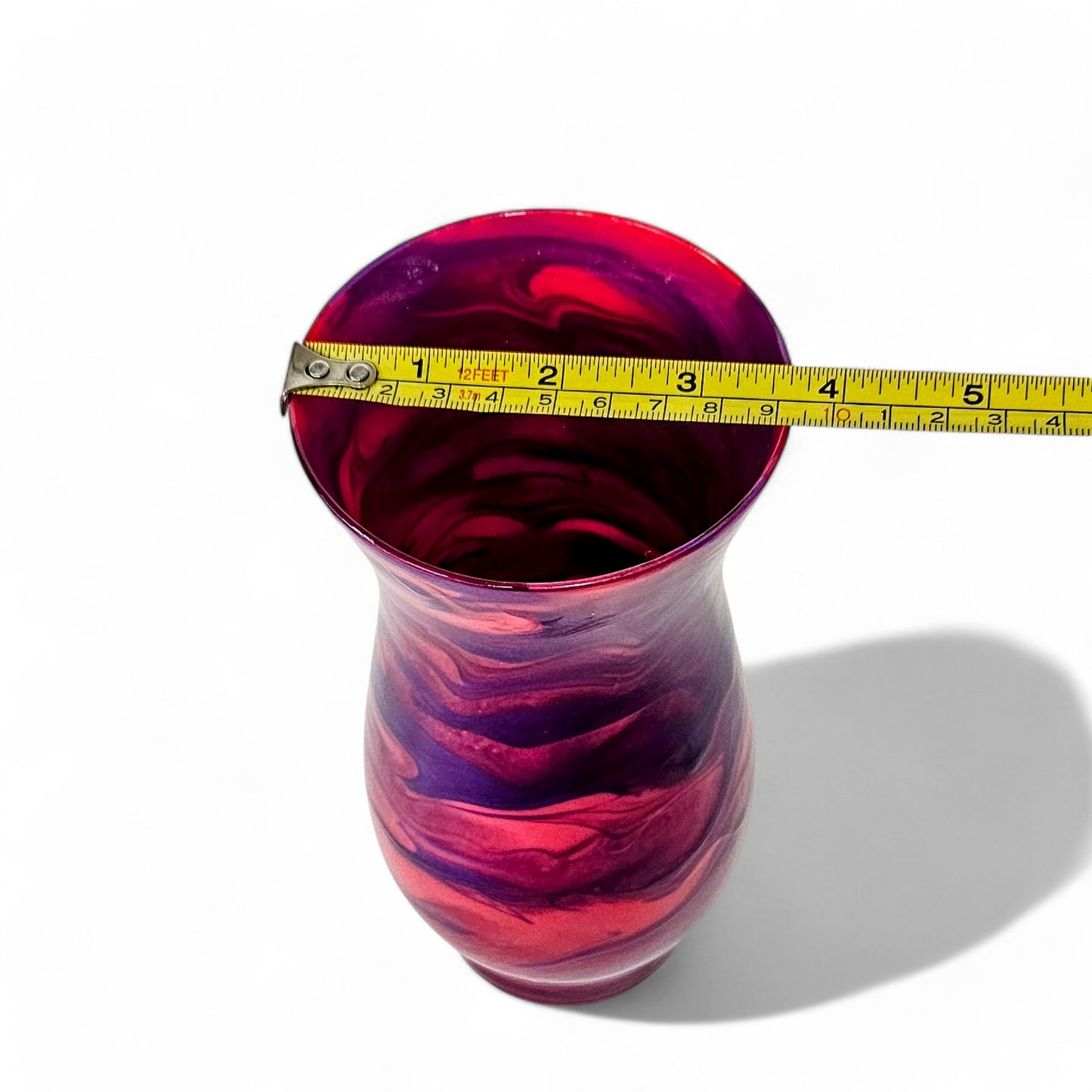 Painted Vase in Rose Red and Purple