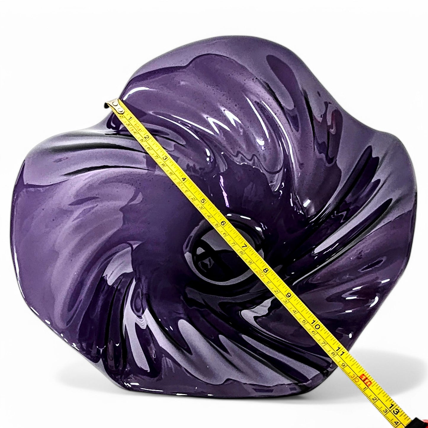 Purple Glass Art Wave Bowl