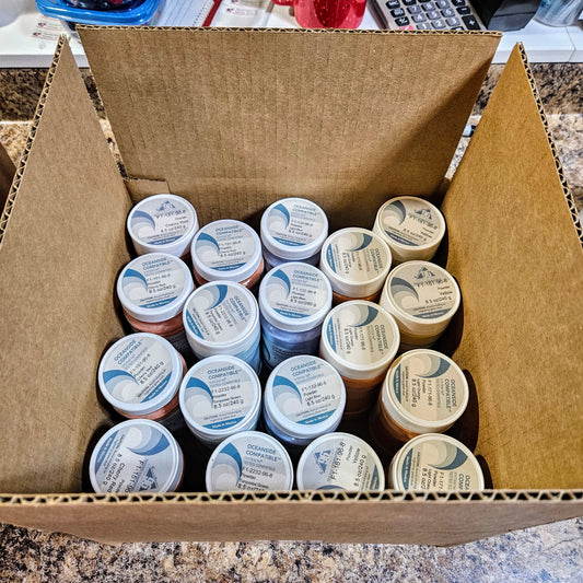 48.5 Jars of Oceanside/Spectrum 96 Powder Frit 8.5 oz each
