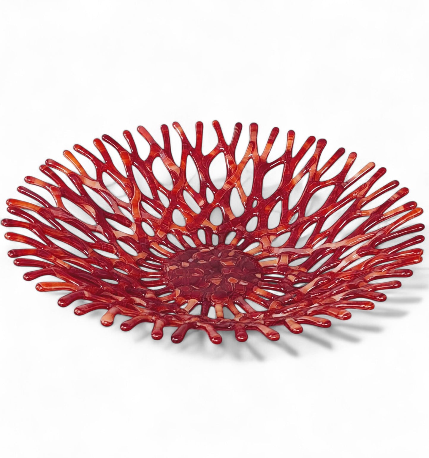 Fiery Sunset Coral Bowl in Red and Orange