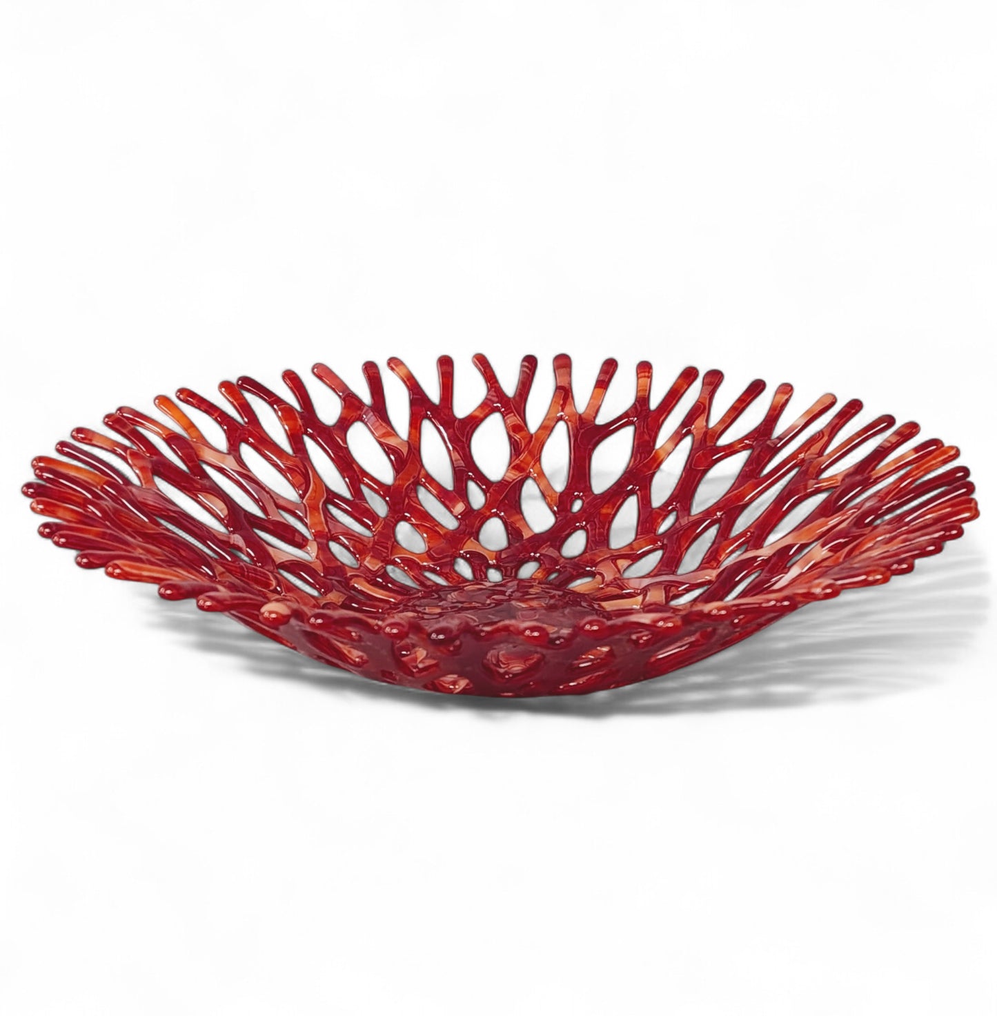 Fiery Sunset Coral Bowl in Red and Orange