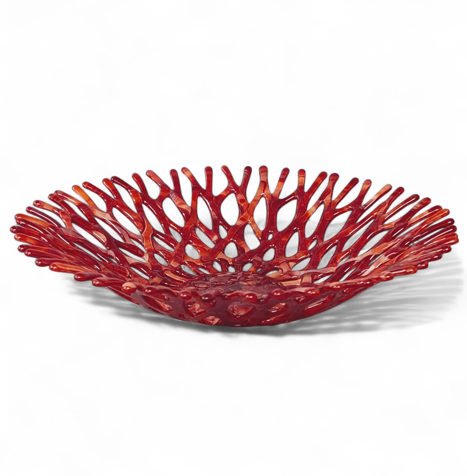 Fiery Sunset Coral Bowl in Red and Orange