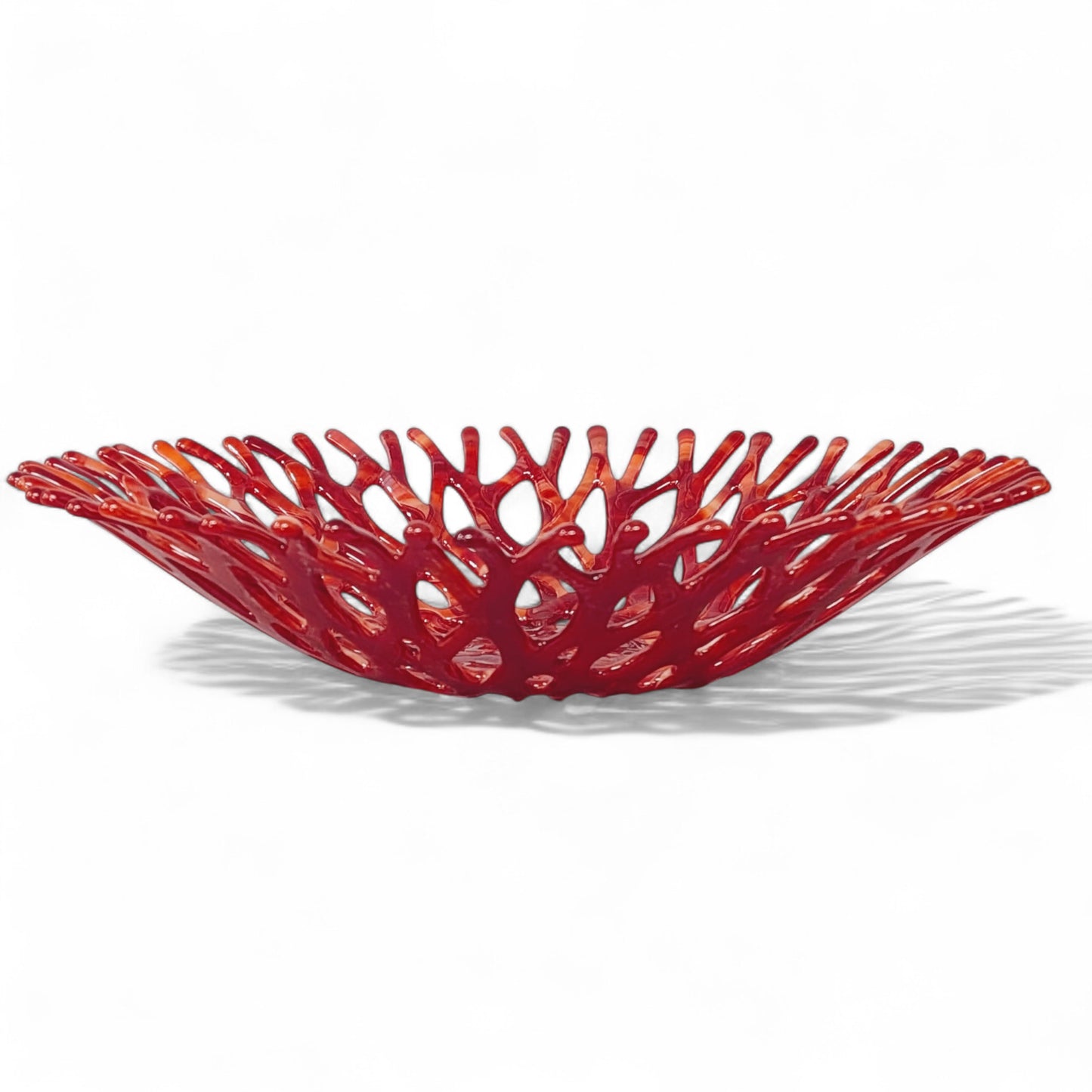 Fiery Sunset Coral Bowl in Red and Orange