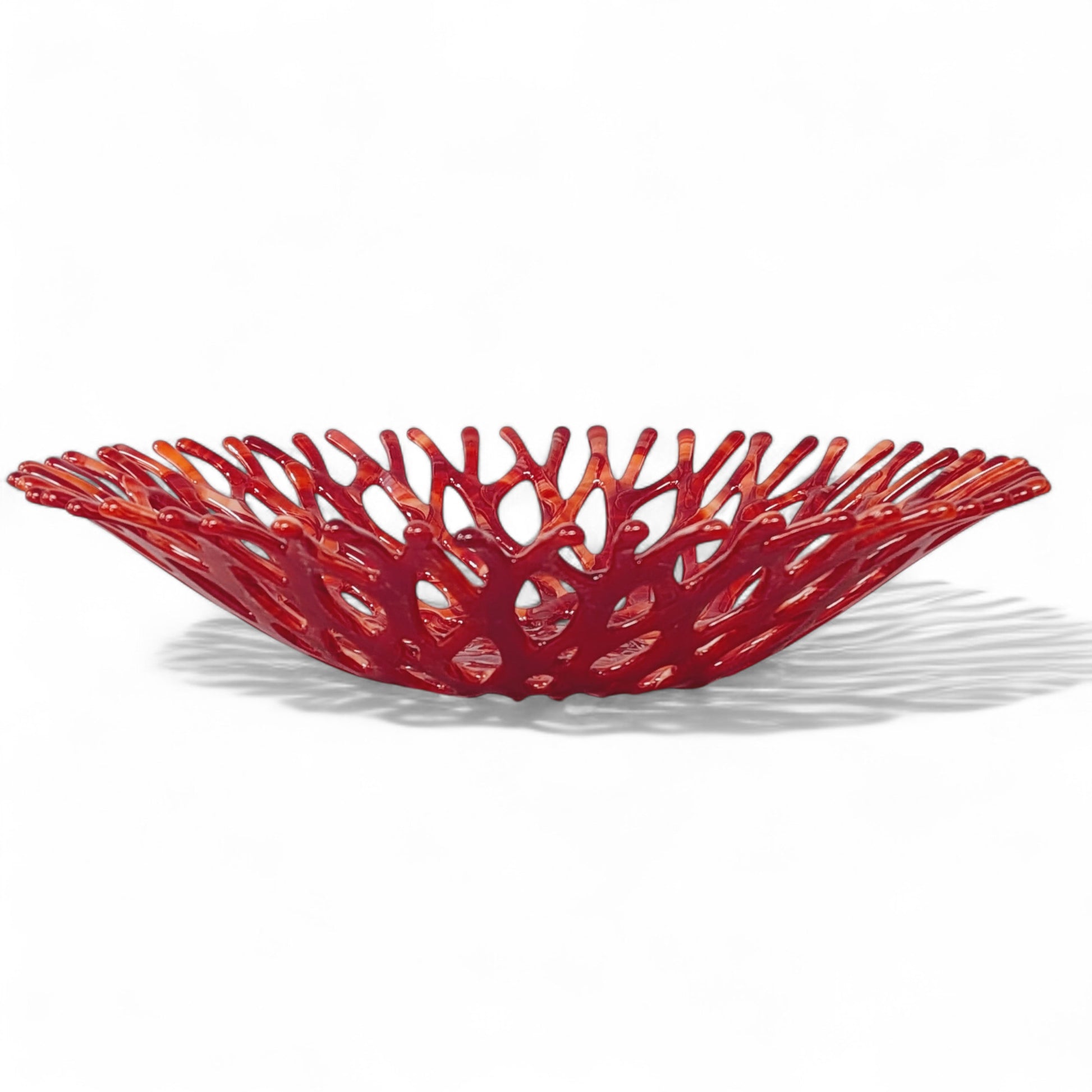 Fiery Sunset Coral Bowl in Red and Orange