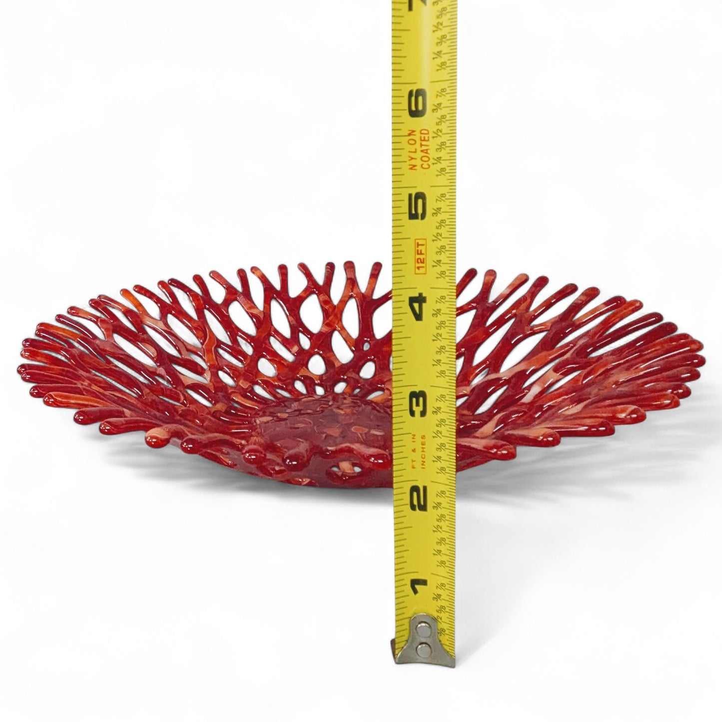 Fiery Sunset Coral Bowl in Red and Orange