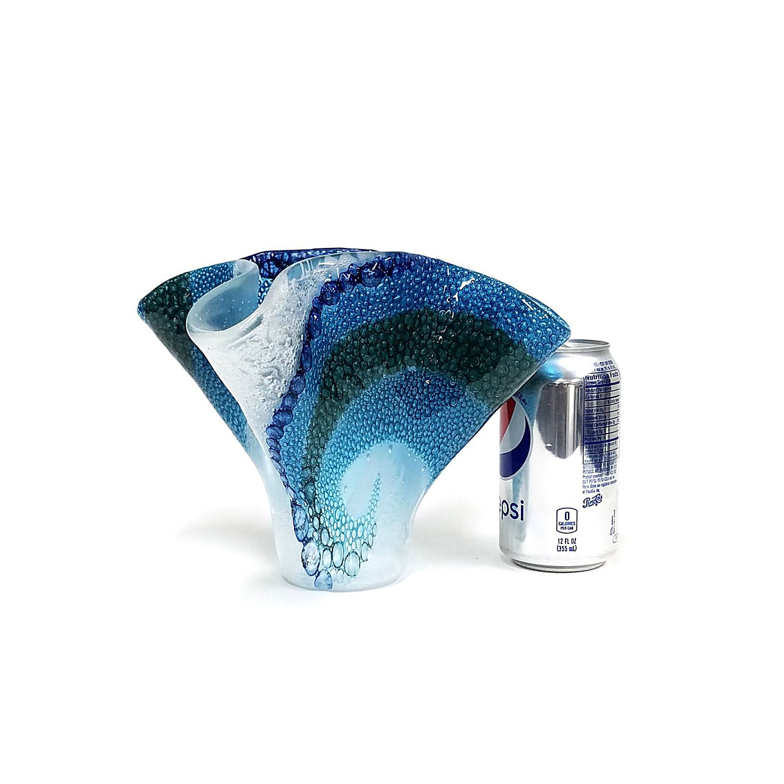 Fused Glass Crashing Ocean Wave Vase | Coastal Living Gifts