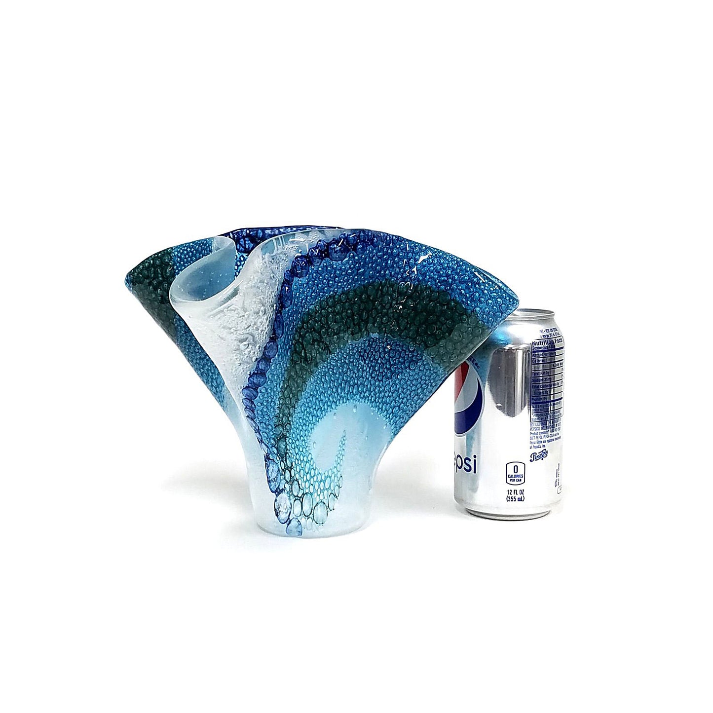 Fused Glass Crashing Ocean Wave Vase