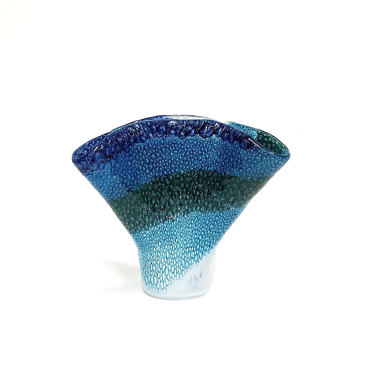 Fused Glass Crashing Ocean Wave Vase