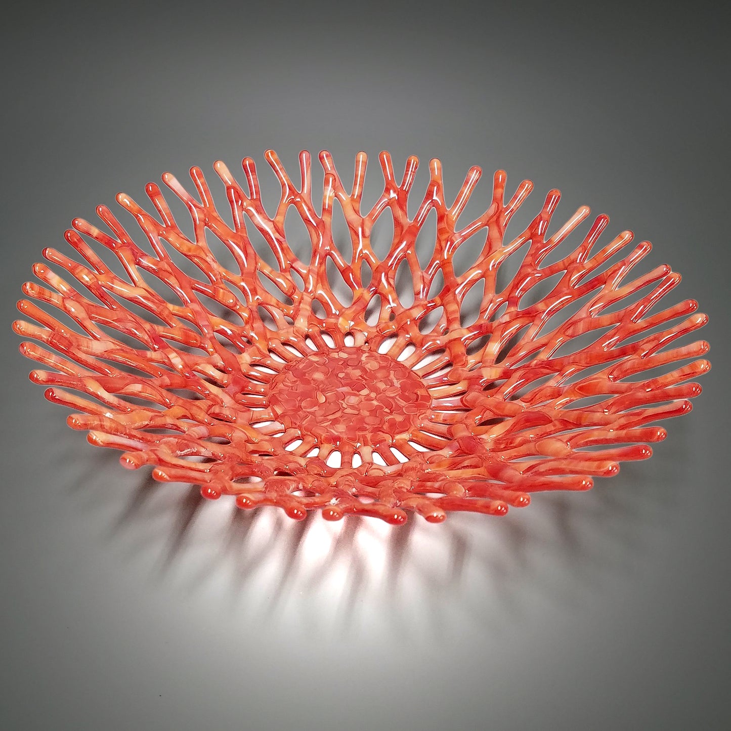 Fiery Sunset Coral Bowl in Red and Orange