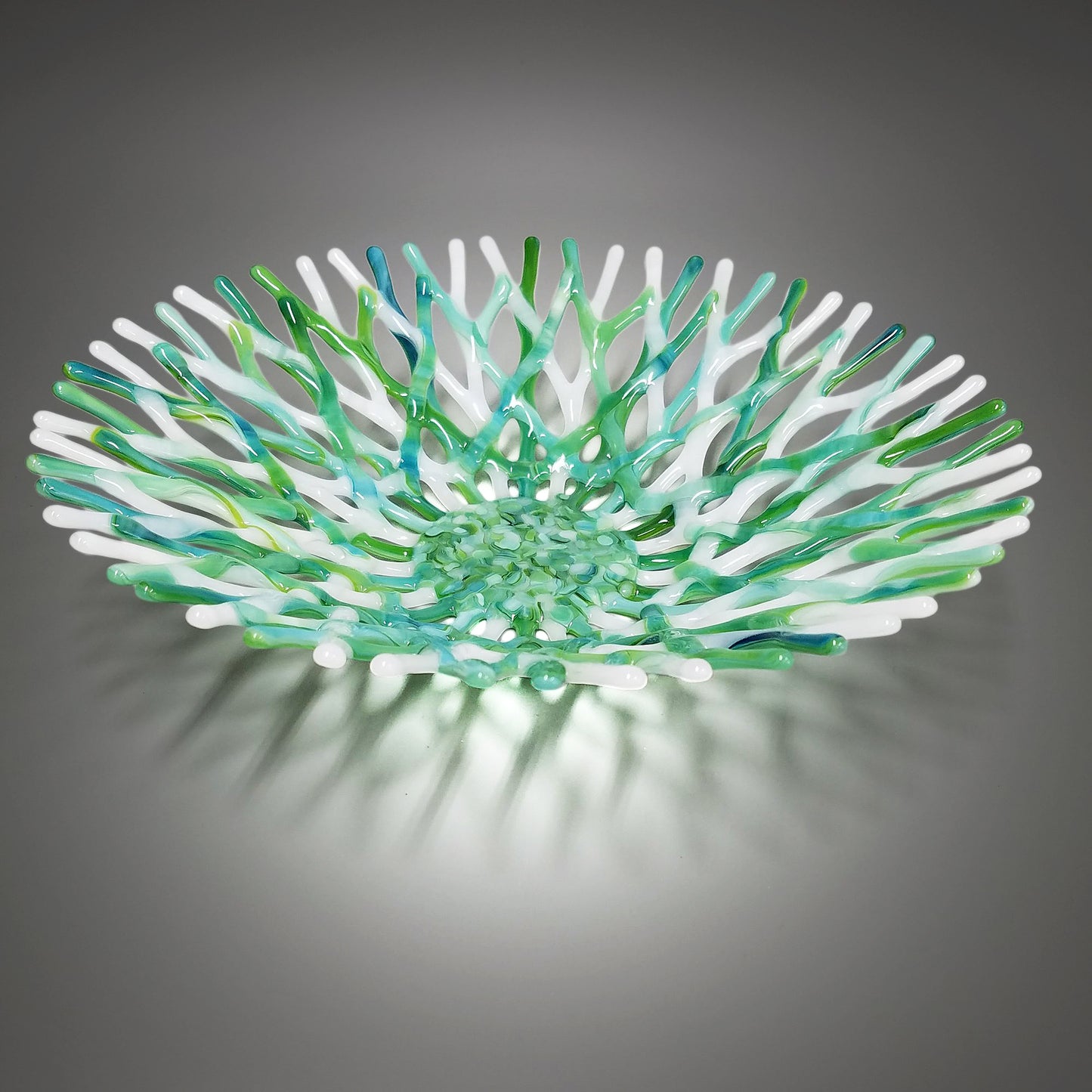 Coastal Living Glass Coral Bowl in Blue Green and White | Beach Gifts