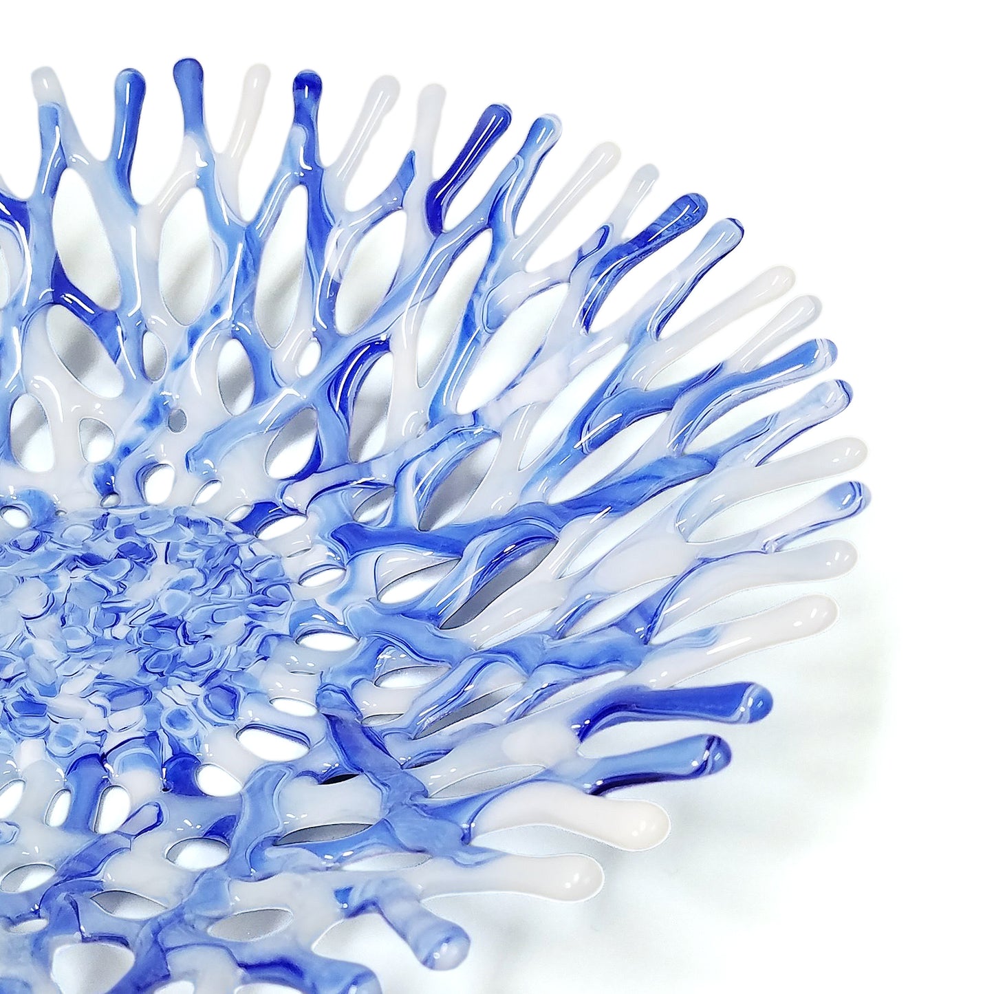 Country Blue and White Coastal Décor Coral Bowl