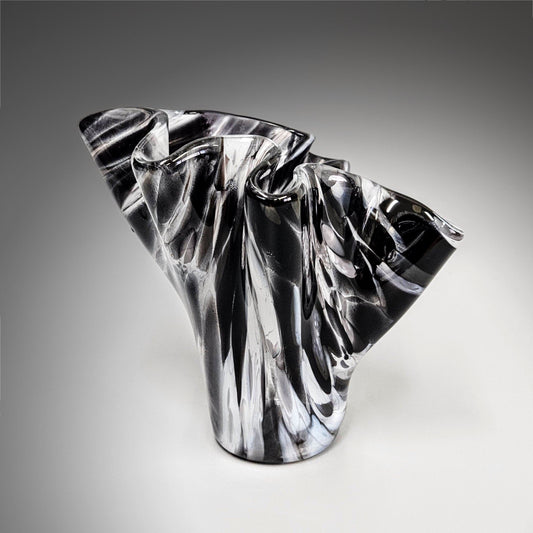 Modern Glass Art Vase in Black and White | Unique Décor Gift Ideas