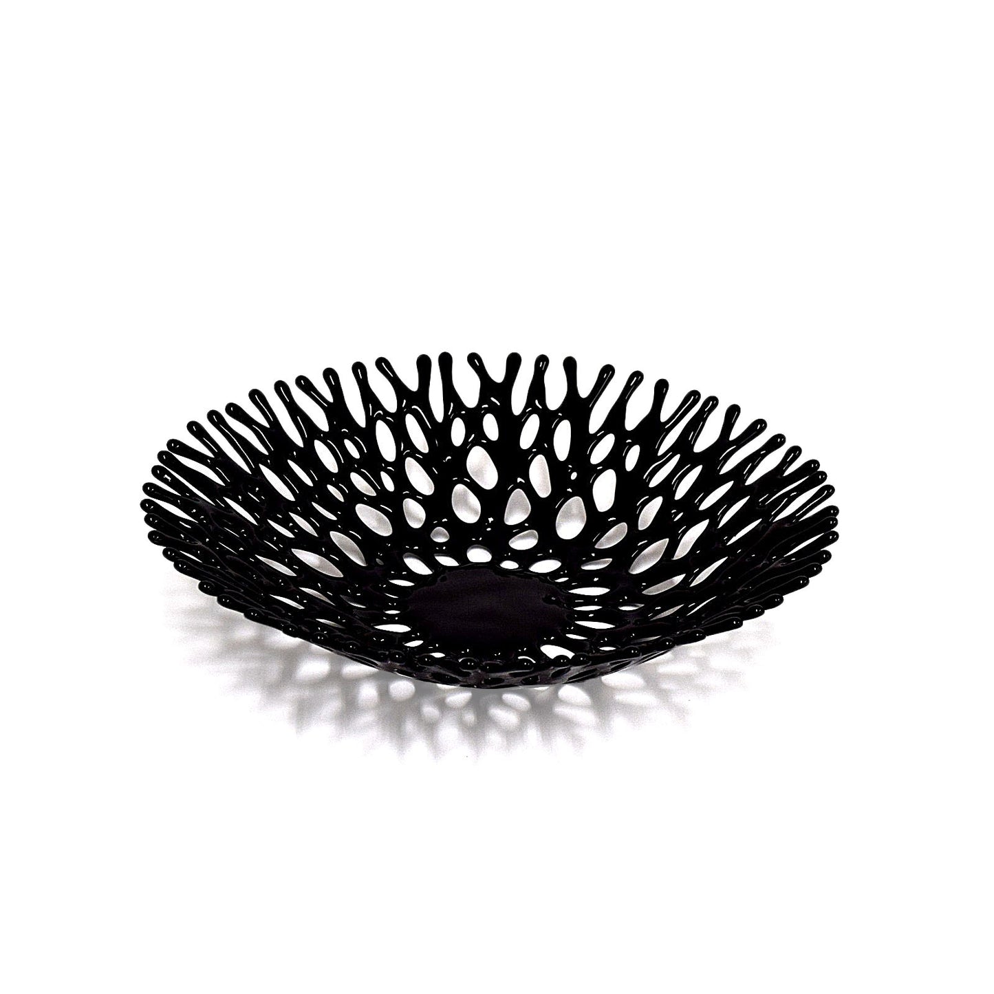 Black Glass Art Coral Bowl