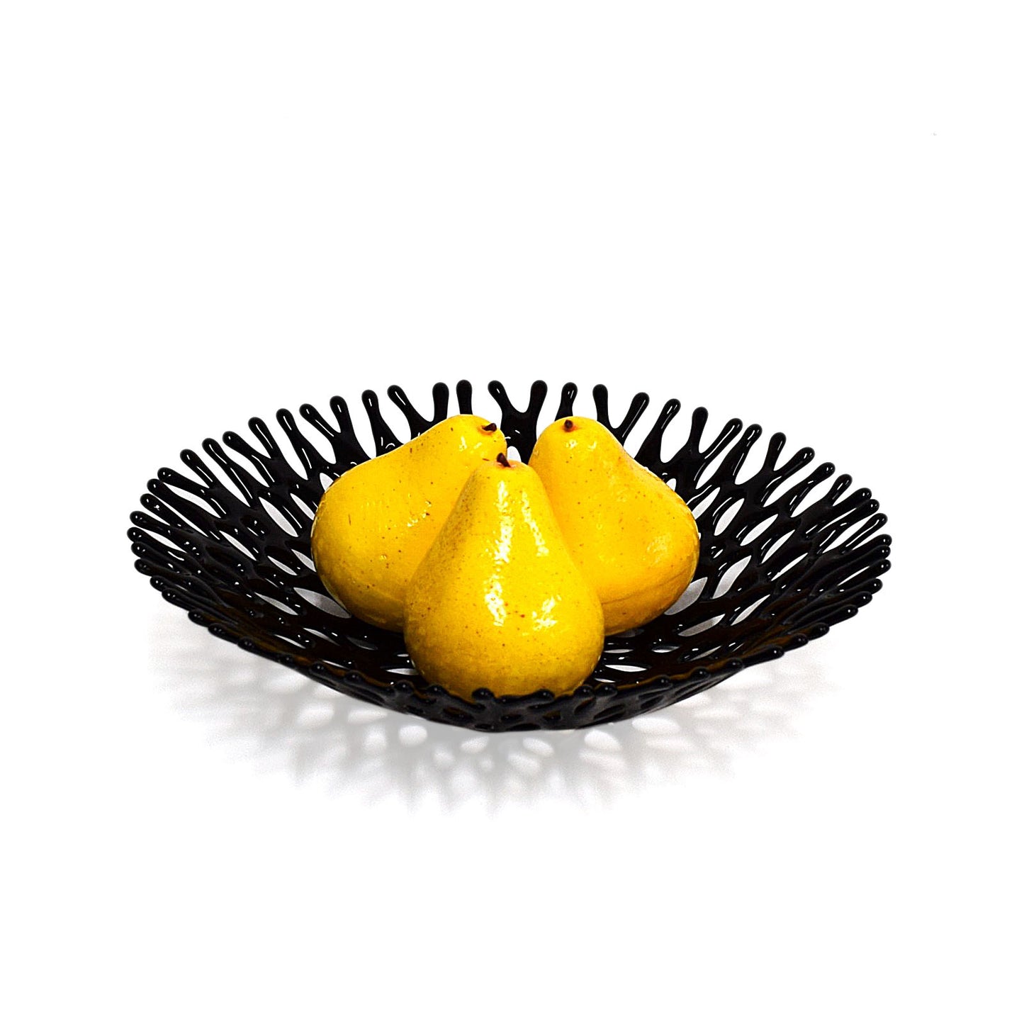 Black Glass Art Coral Bowl