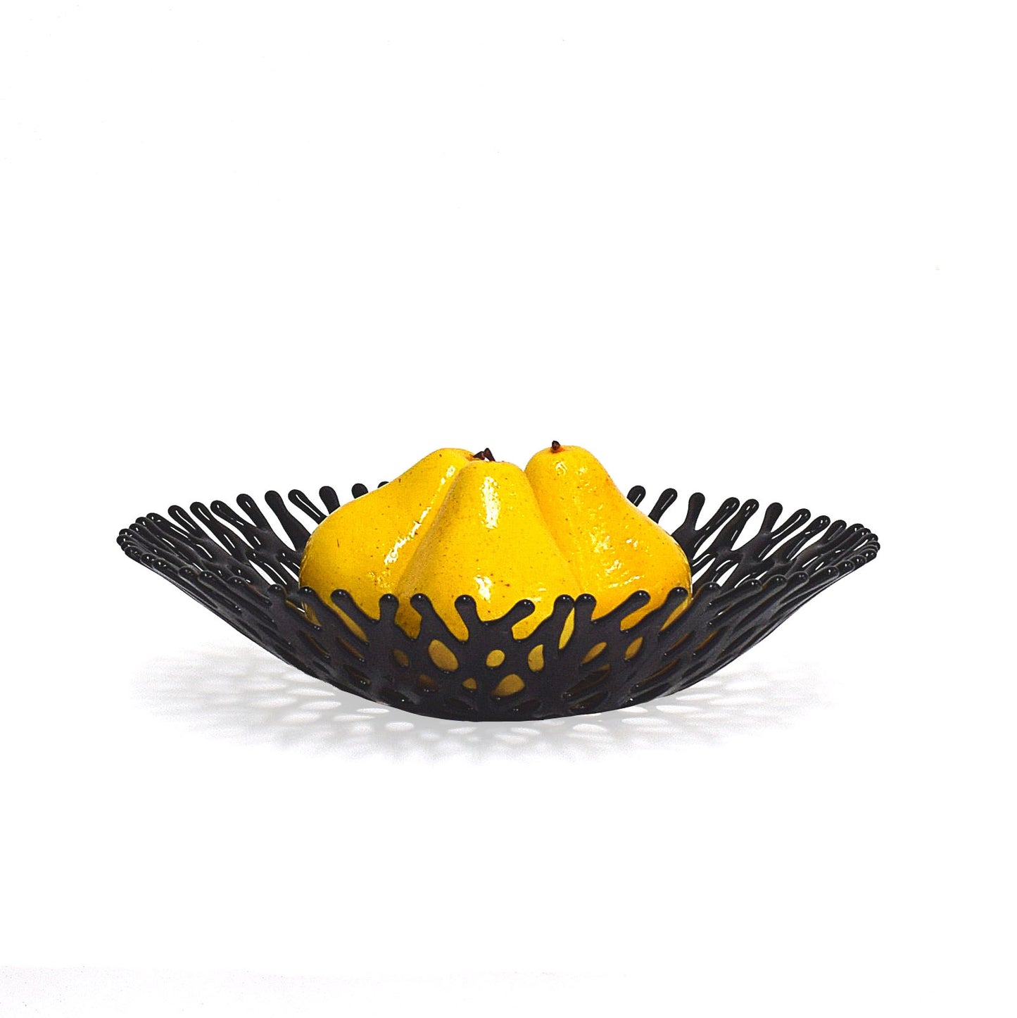 Black Glass Art Coral Bowl