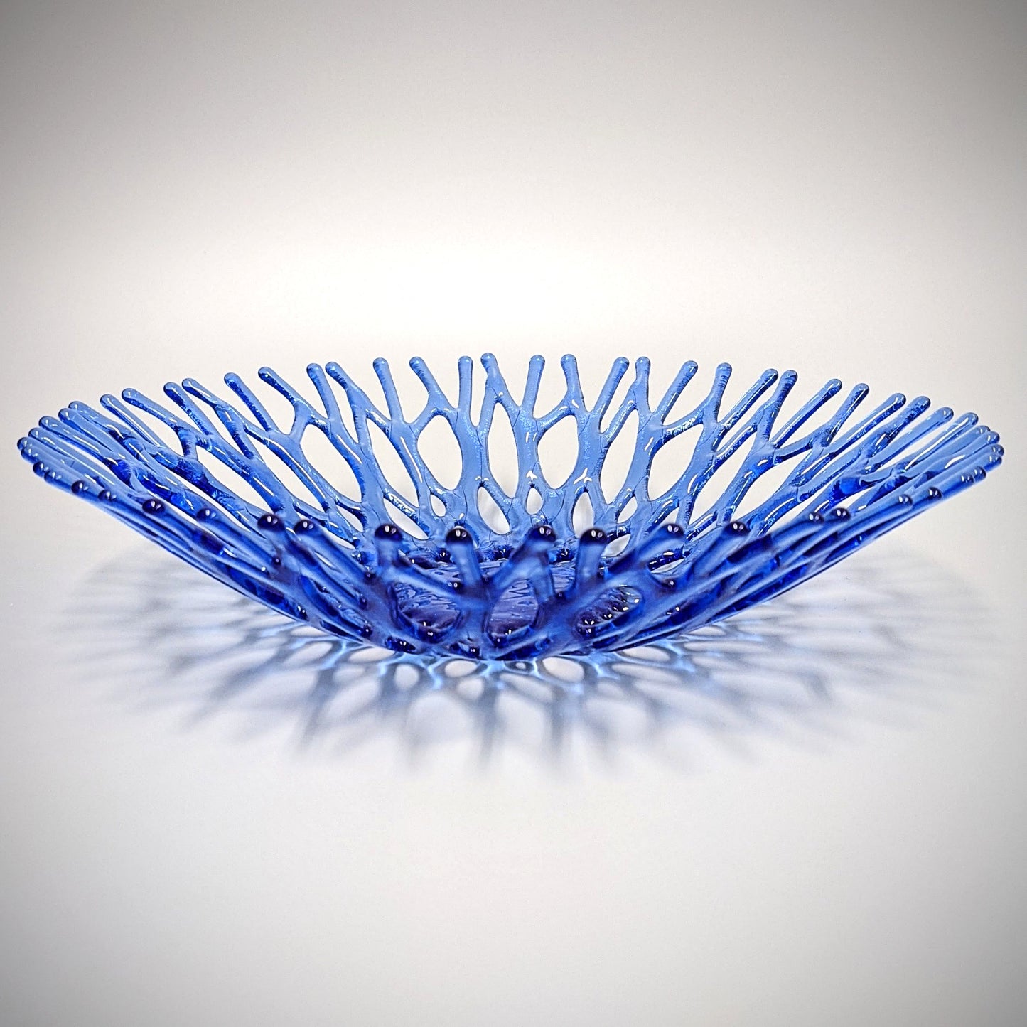 Fused Glass Art Coral Bowl in Lavender Blue