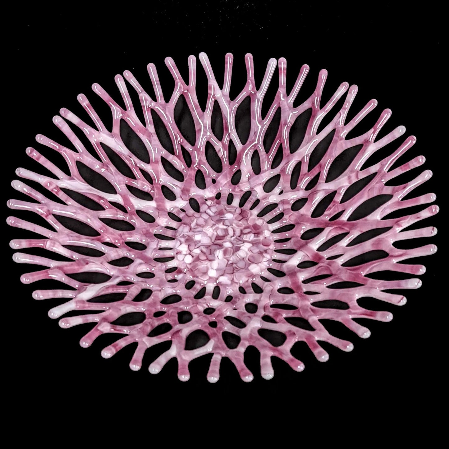 Glass Art Coral Bowl in Pink Mauve Dusty Rose - MADE TO ORDER