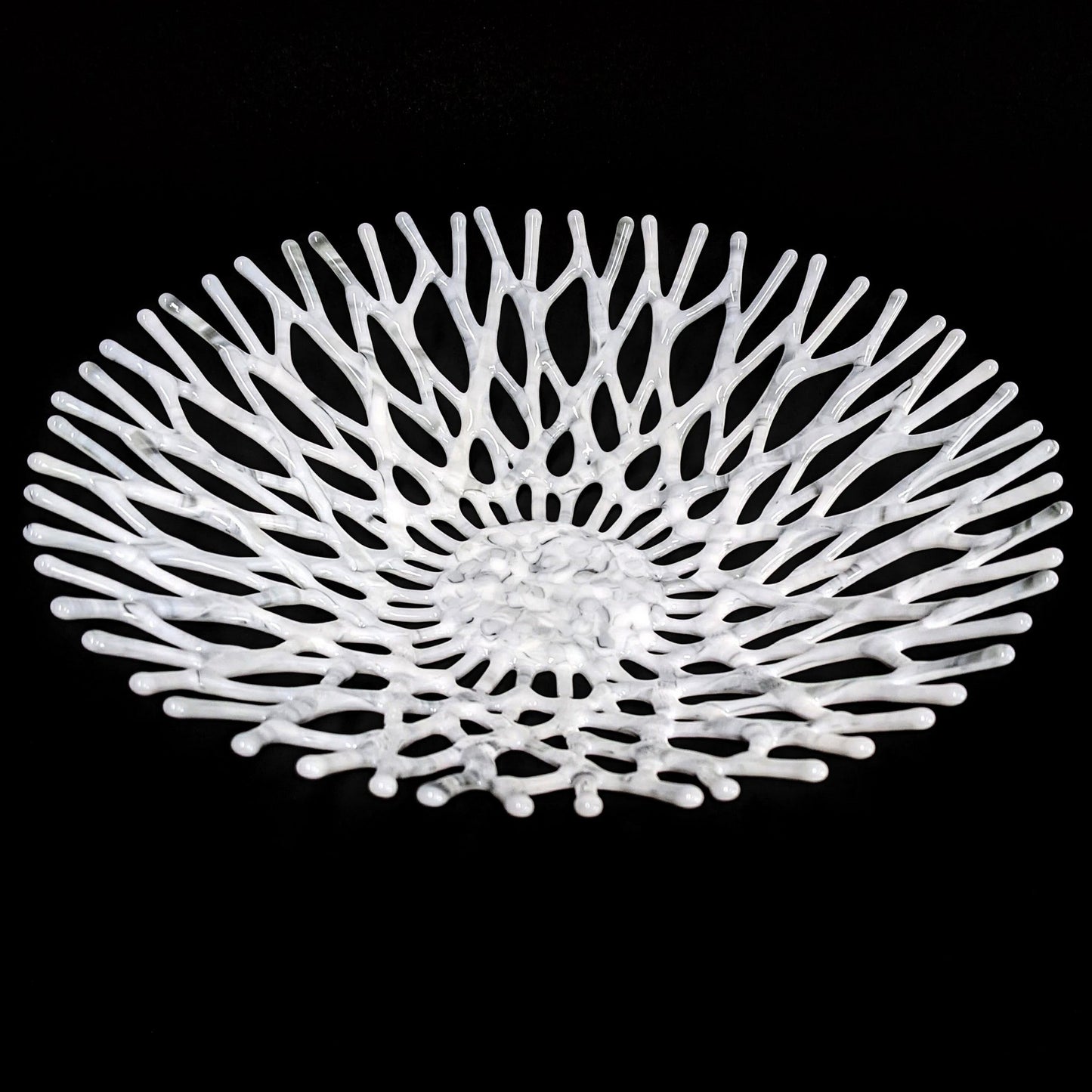 Glass Art Coral Bowl in Storm Gray | Beach Themed Gifts & Home Décor