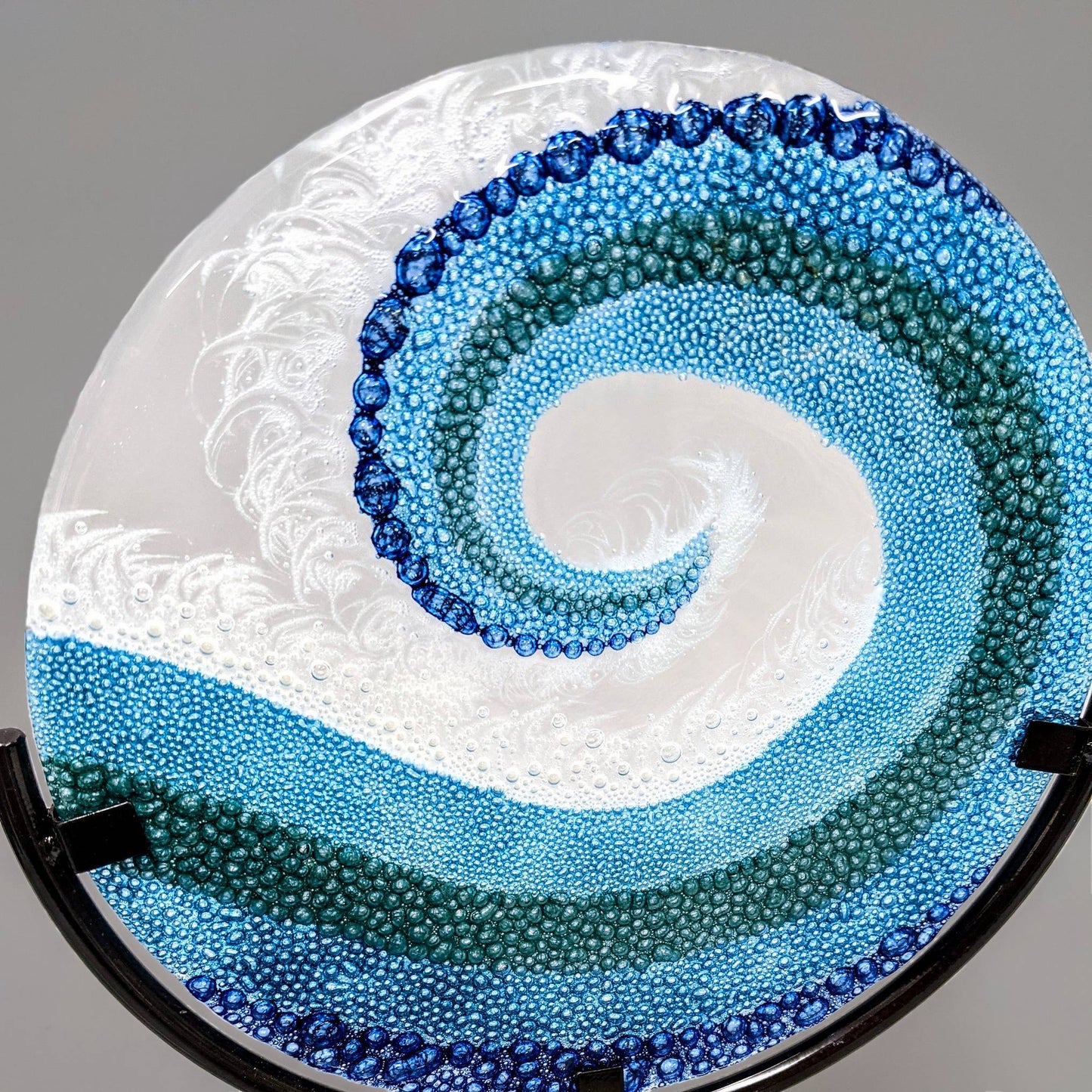 Fused Glass Art Pipeline Ocean Wave Medium