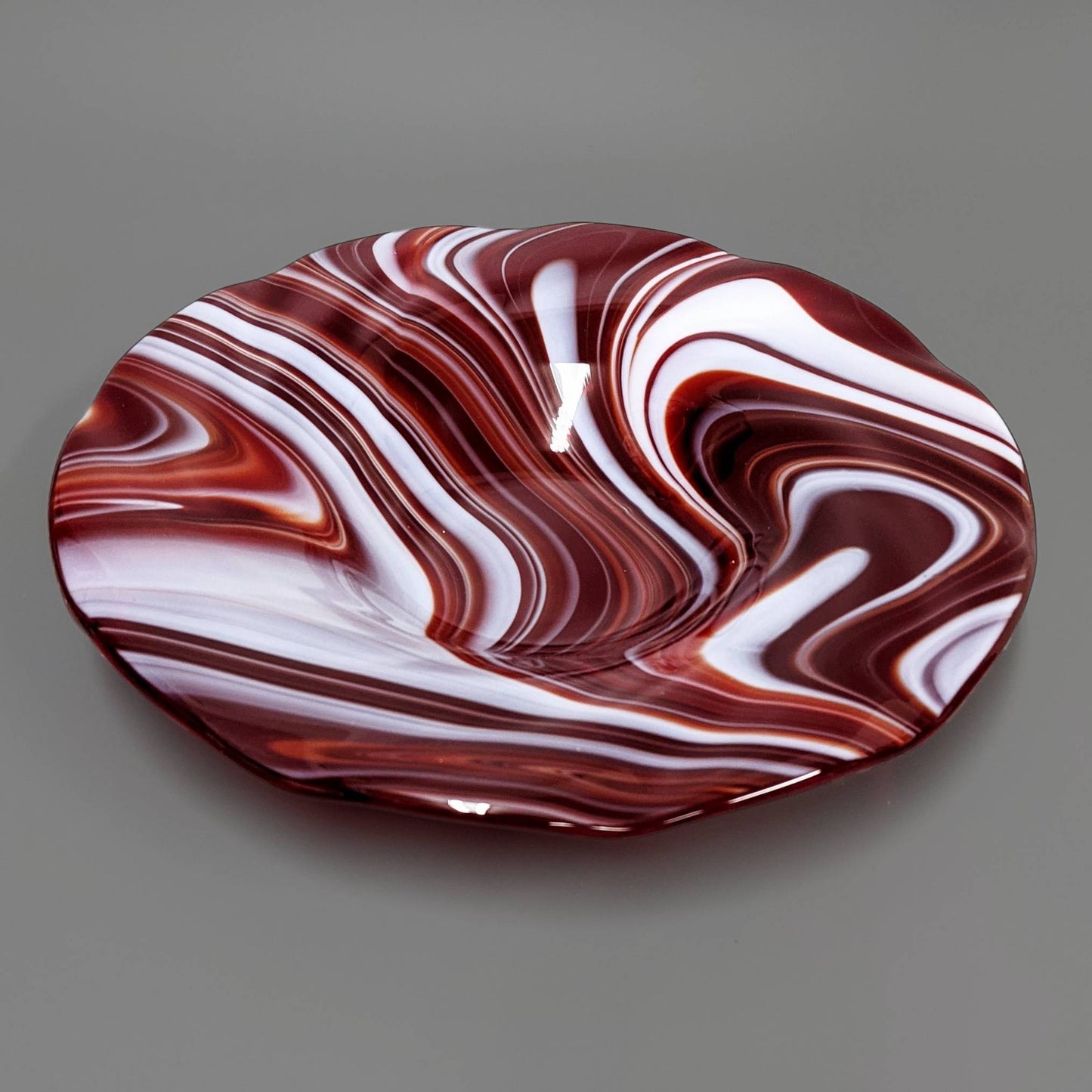 Peppermint Candy Cane Art Glass Bowl | The Glass Rainbow