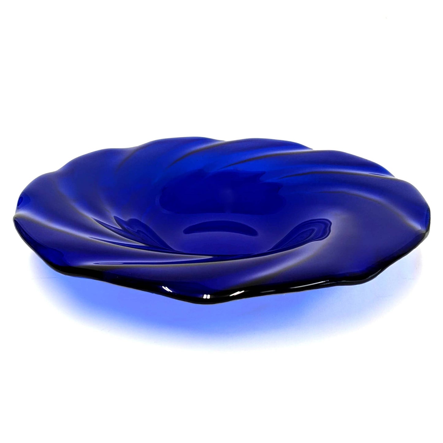 Cobalt Blue Glass Art Decorative Bowl