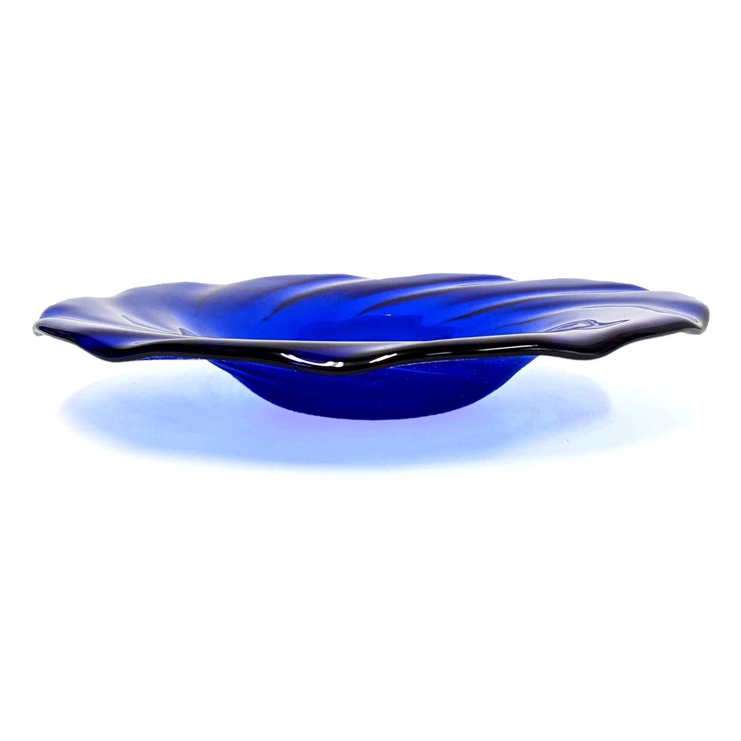 Cobalt Blue Glass Art Decorative Bowl