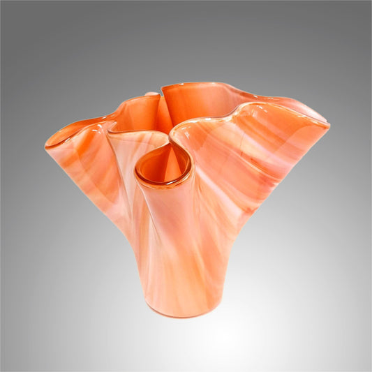 Glass Art Abstract Vase in Sunrise Orange | Unique Home Décor Gifts
