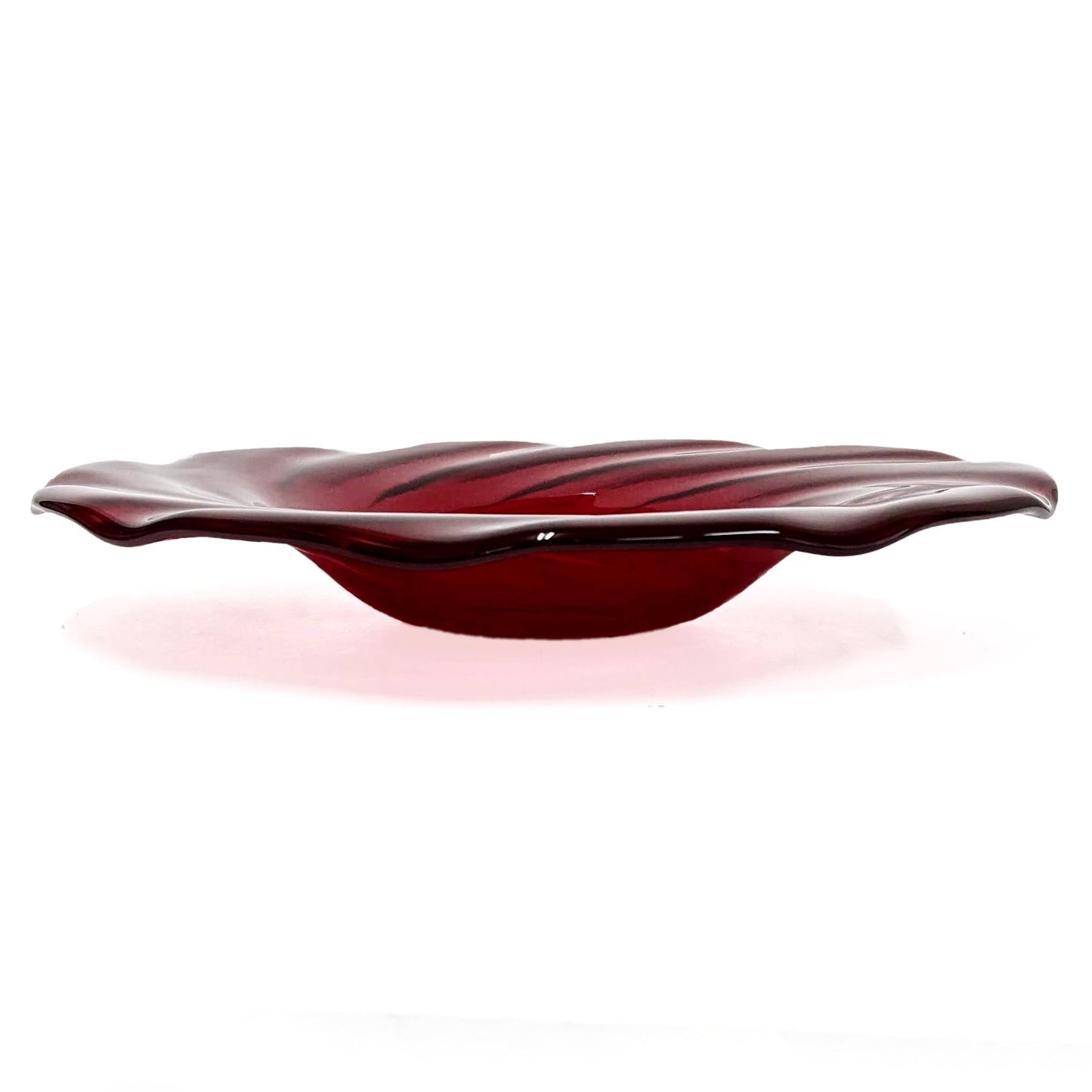 Ruby Red Decorative Glass Art Bowl