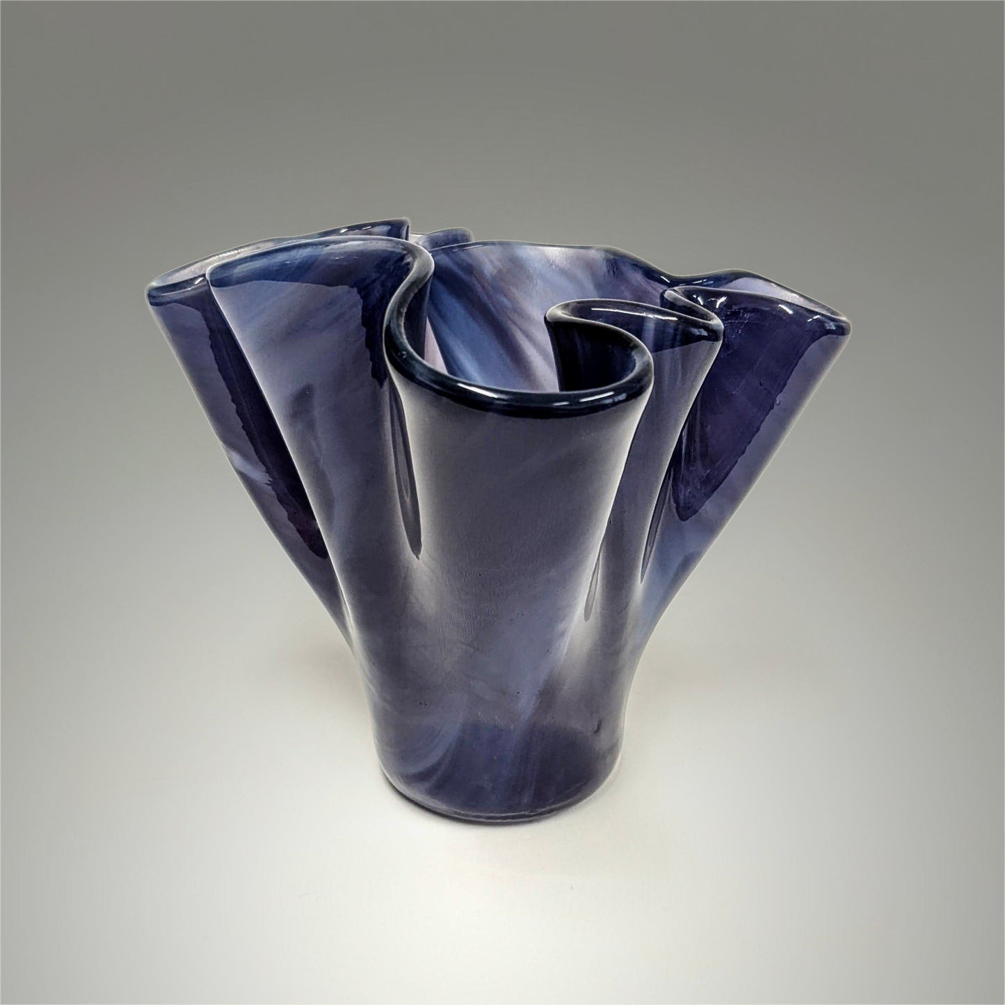Modern Glass Art Vase in Dark Purple