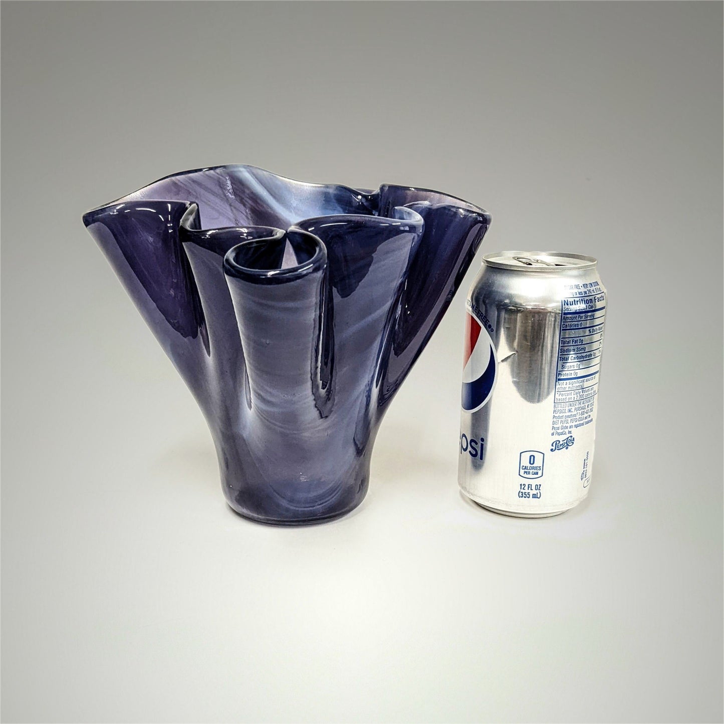 Modern Glass Art Vase in Dark Purple