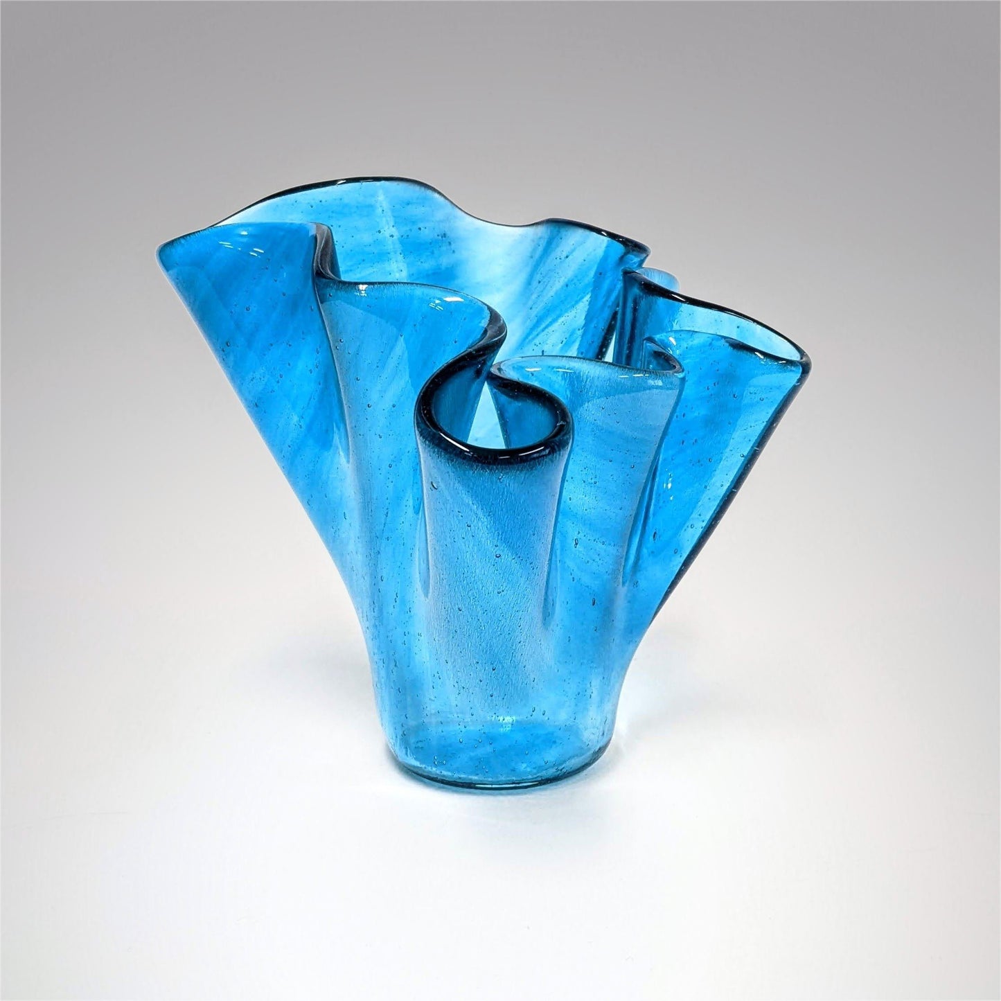 Art Glass Vase in Light Turquoise Blue