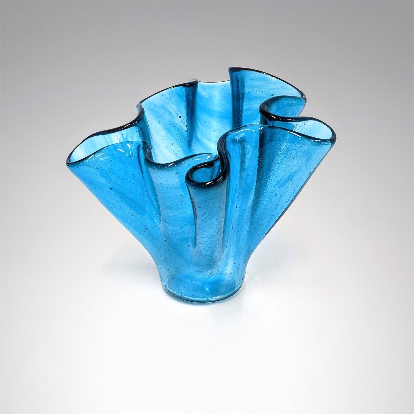 Art Glass Vase in Light Turquoise Blue