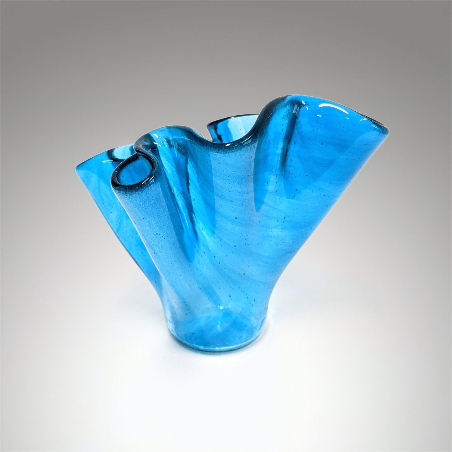 Art Glass Vase in Light Turquoise Blue