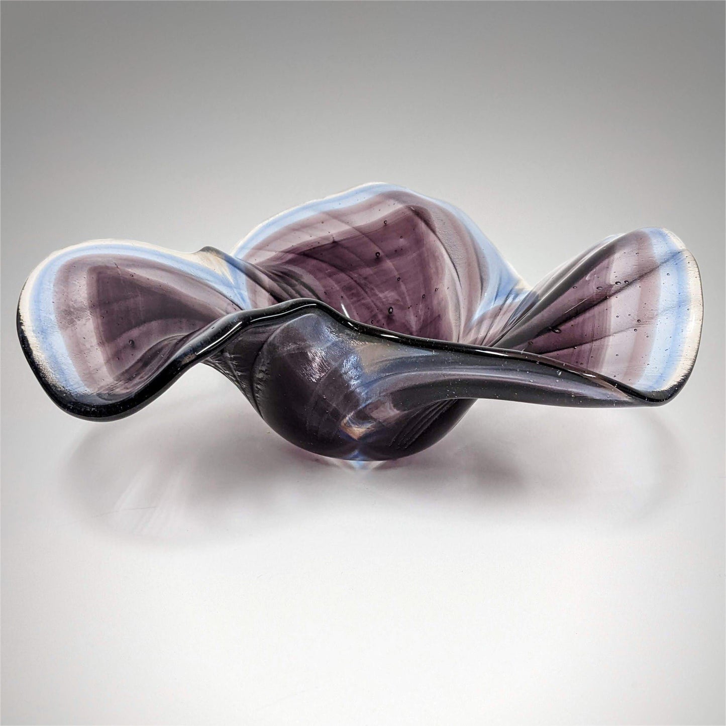 Glass Art Wave Bowl in Purple | Handcrafted Home Décor Gift Ideas