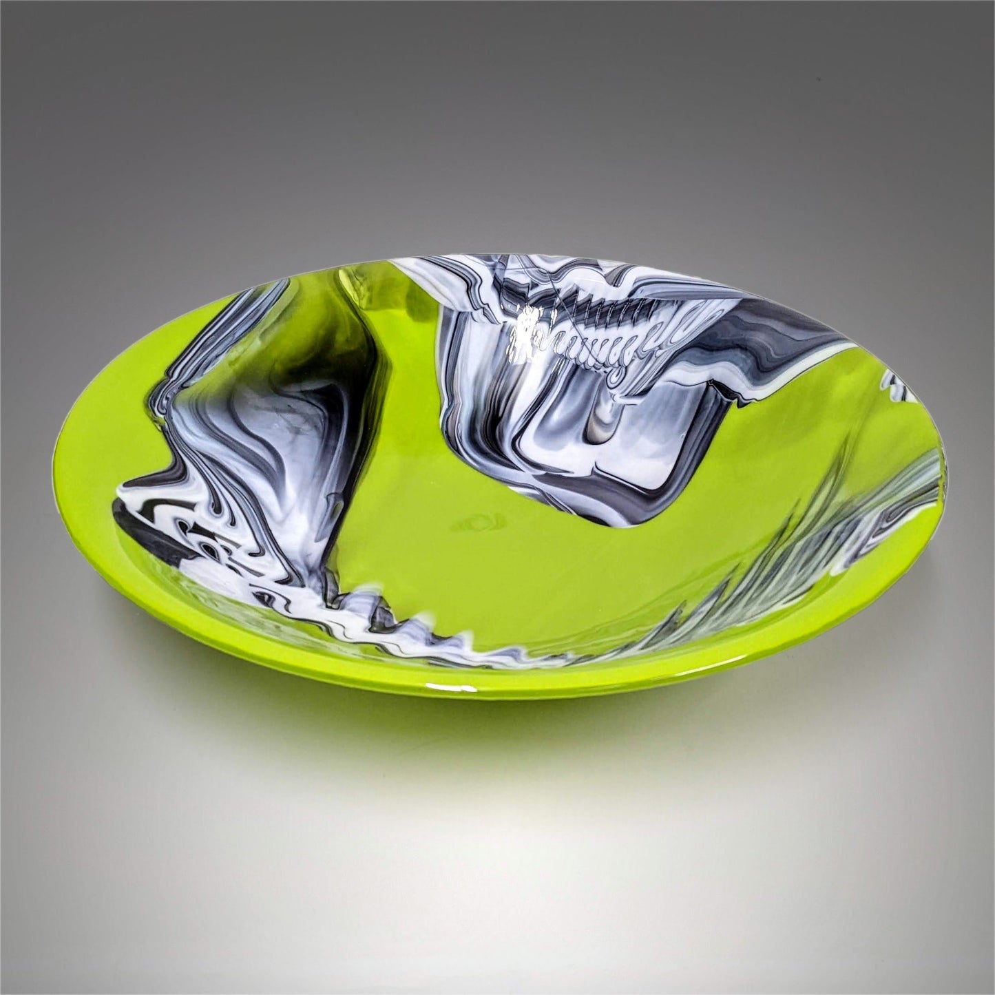 Ultra Modern Glass Art Centerpiece Bowl in Lime Green | Gift Ideas | The Glass Rainbow