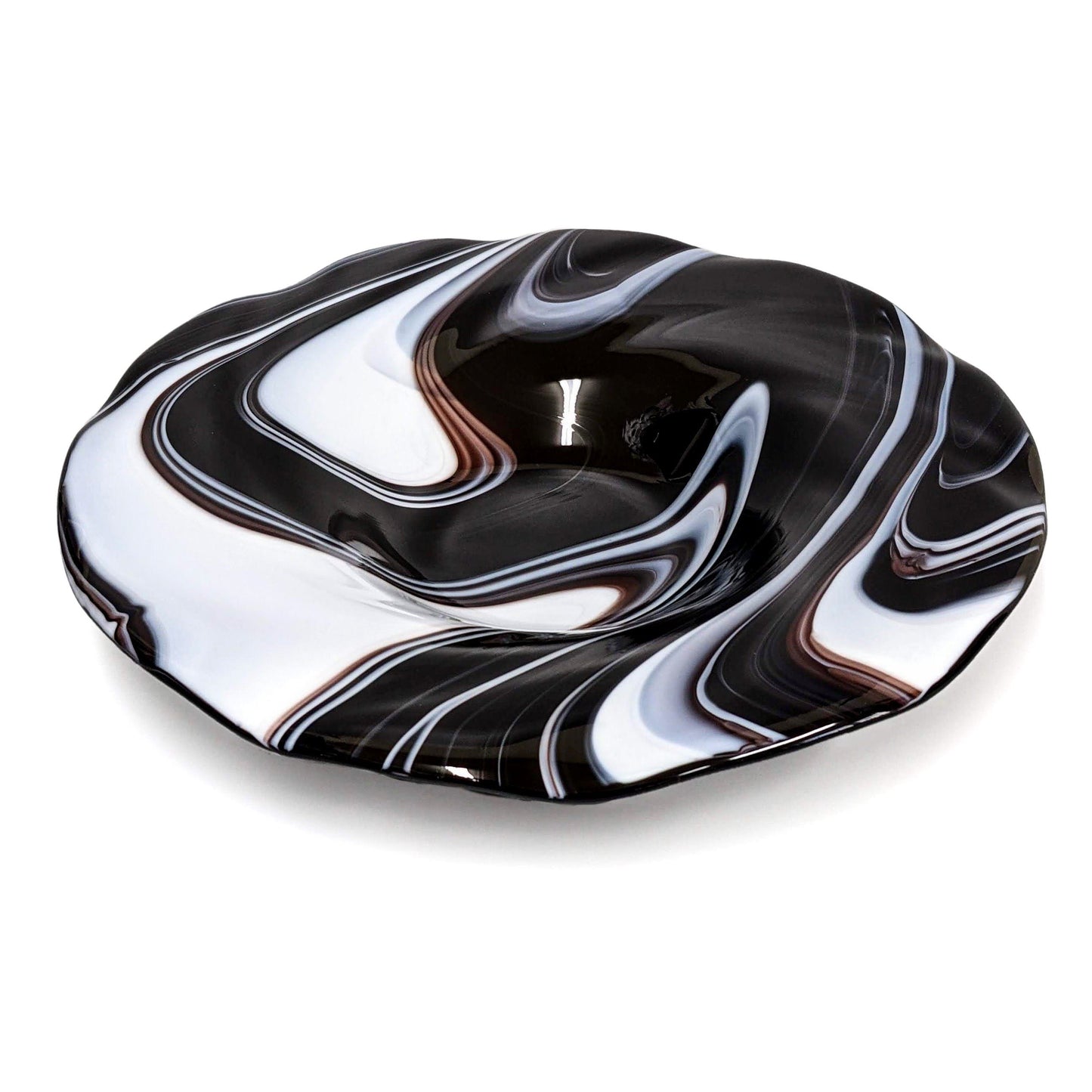 Contemporary Glass Art Bowl in Black and White | Gifts & Home Décor