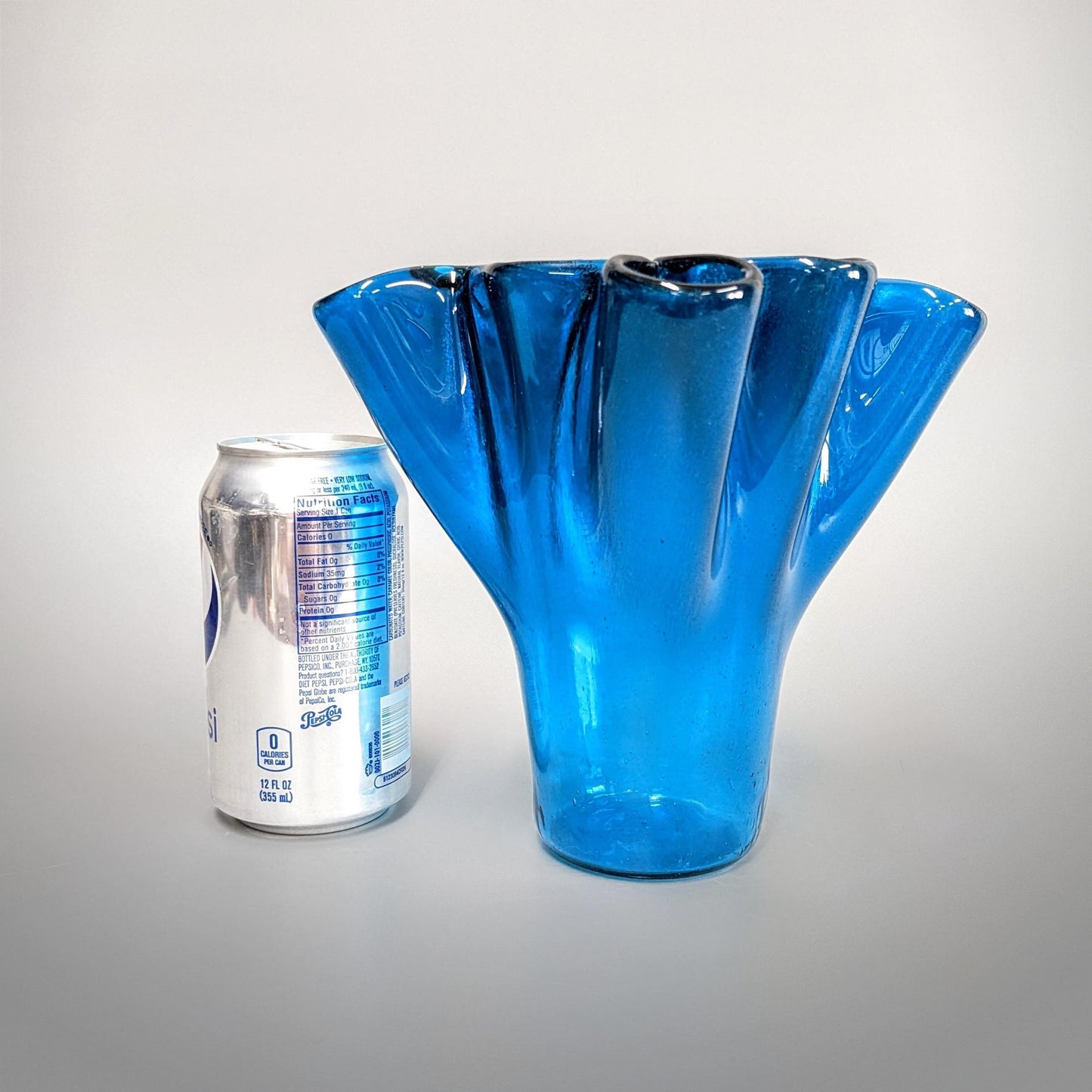 Glass Art Vase in Turquoise Blue