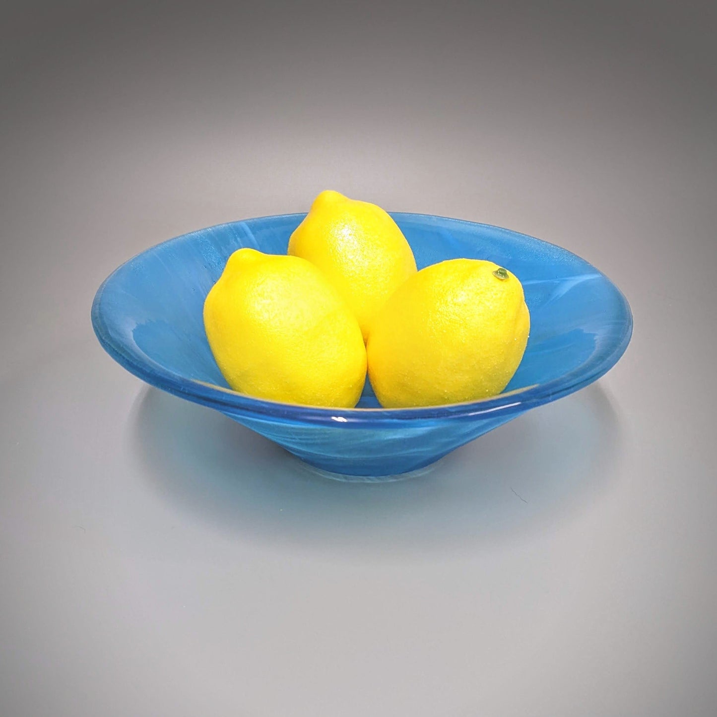 Glass Art Fruit Bowl in Medium Sky Blue