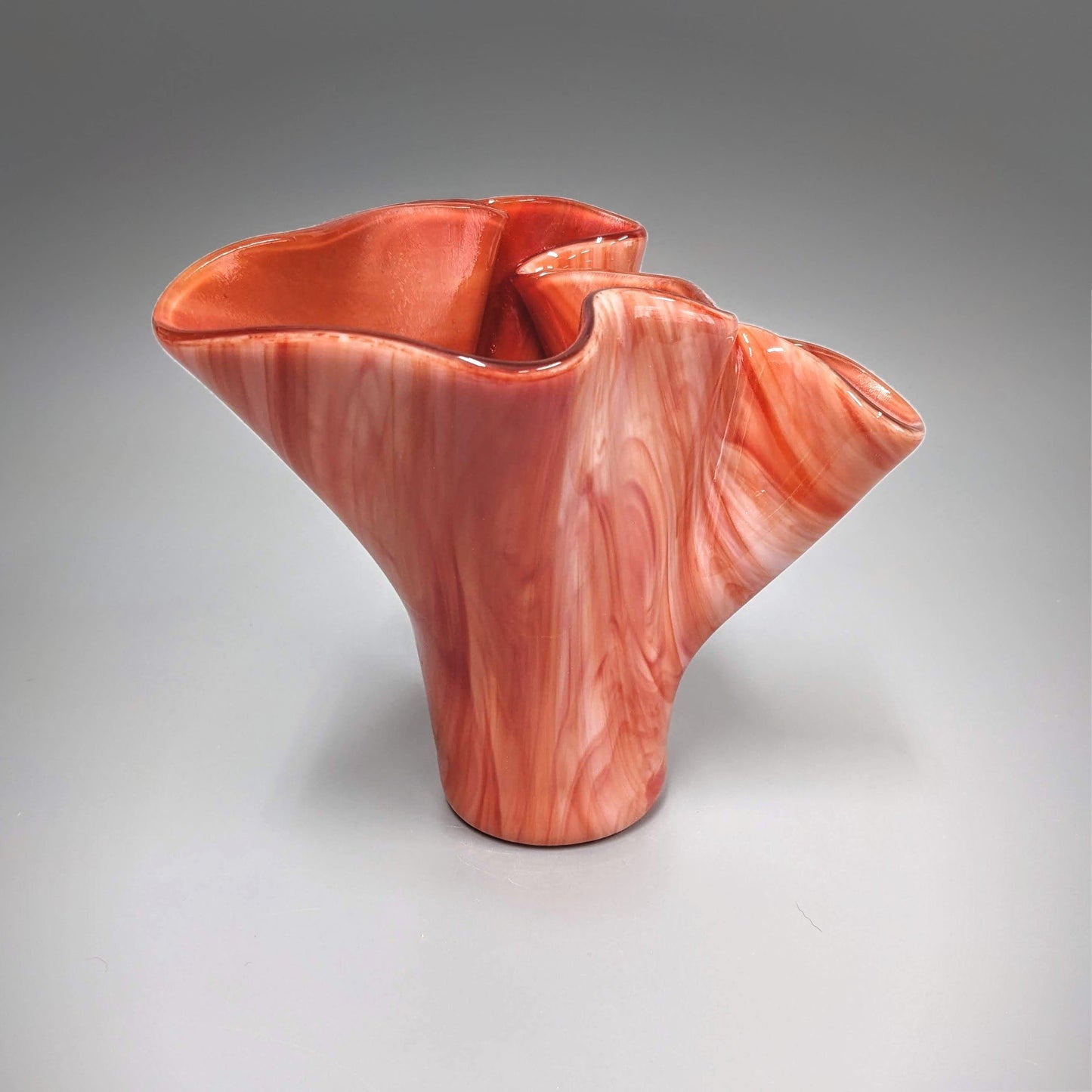 Art Glass Free Form Vase in Red and Orange | Modern Gifts & Home Décor