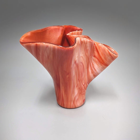 Art Glass Free Form Vase in Red and Orange | Modern Gifts & Home Décor