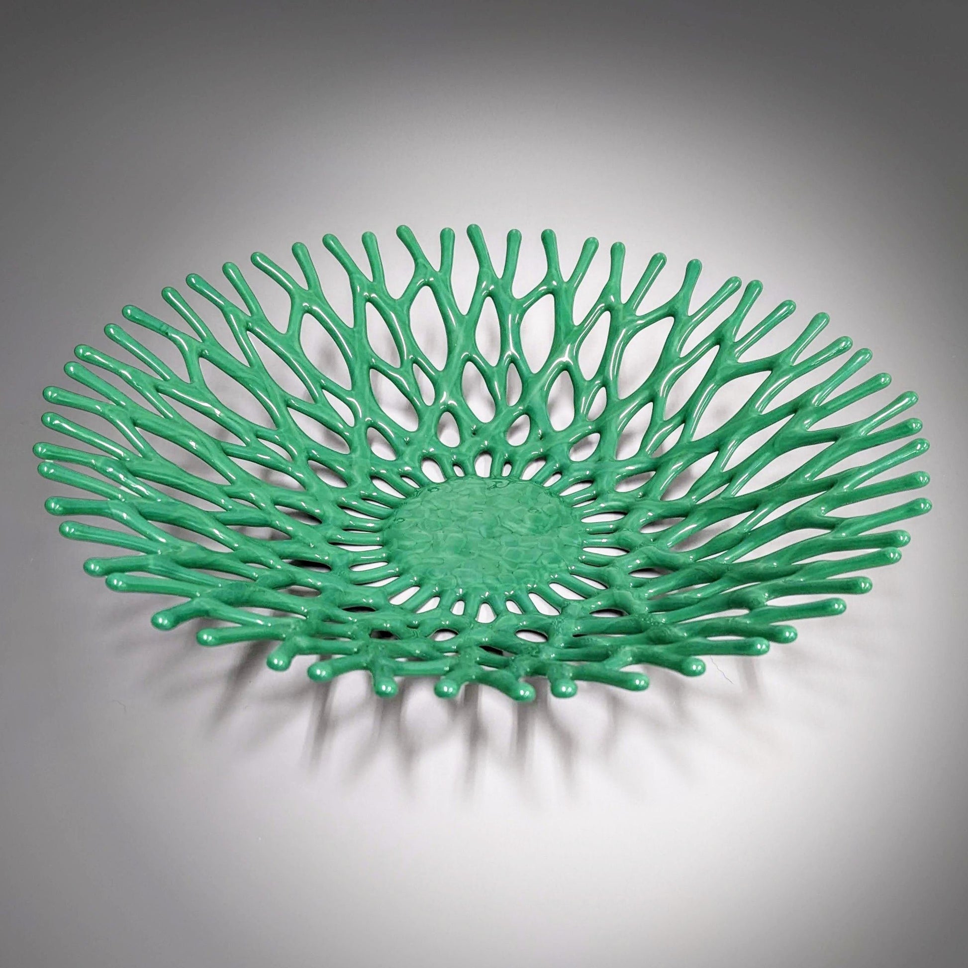 Glass Art Coral Bowl in Jade Green | Beach Themed Gifts and Décor